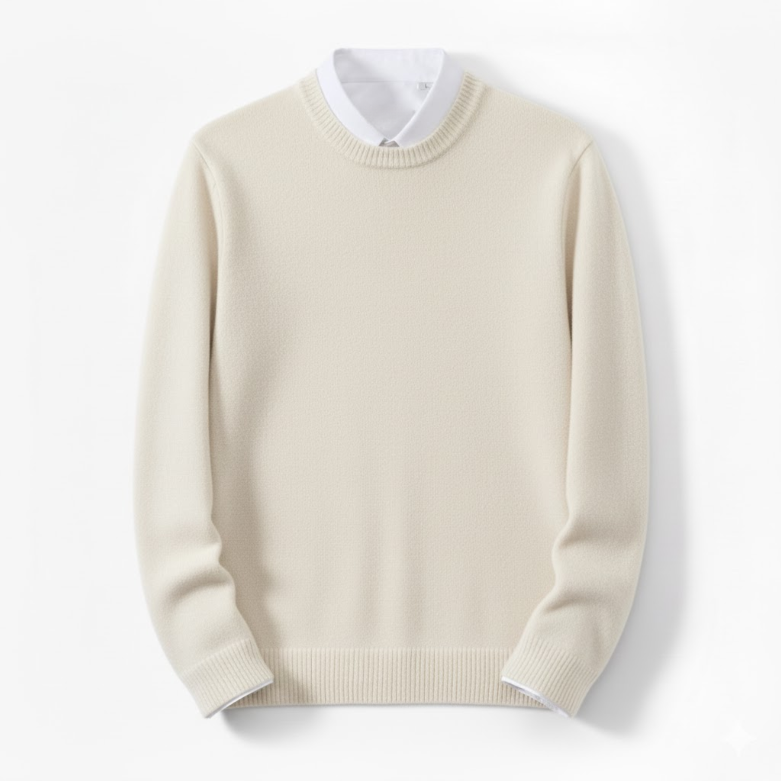 Volarno | Cashmere Sweater O-neck Pullovers Men's Loose Oversized Knitted Bottom Shirt