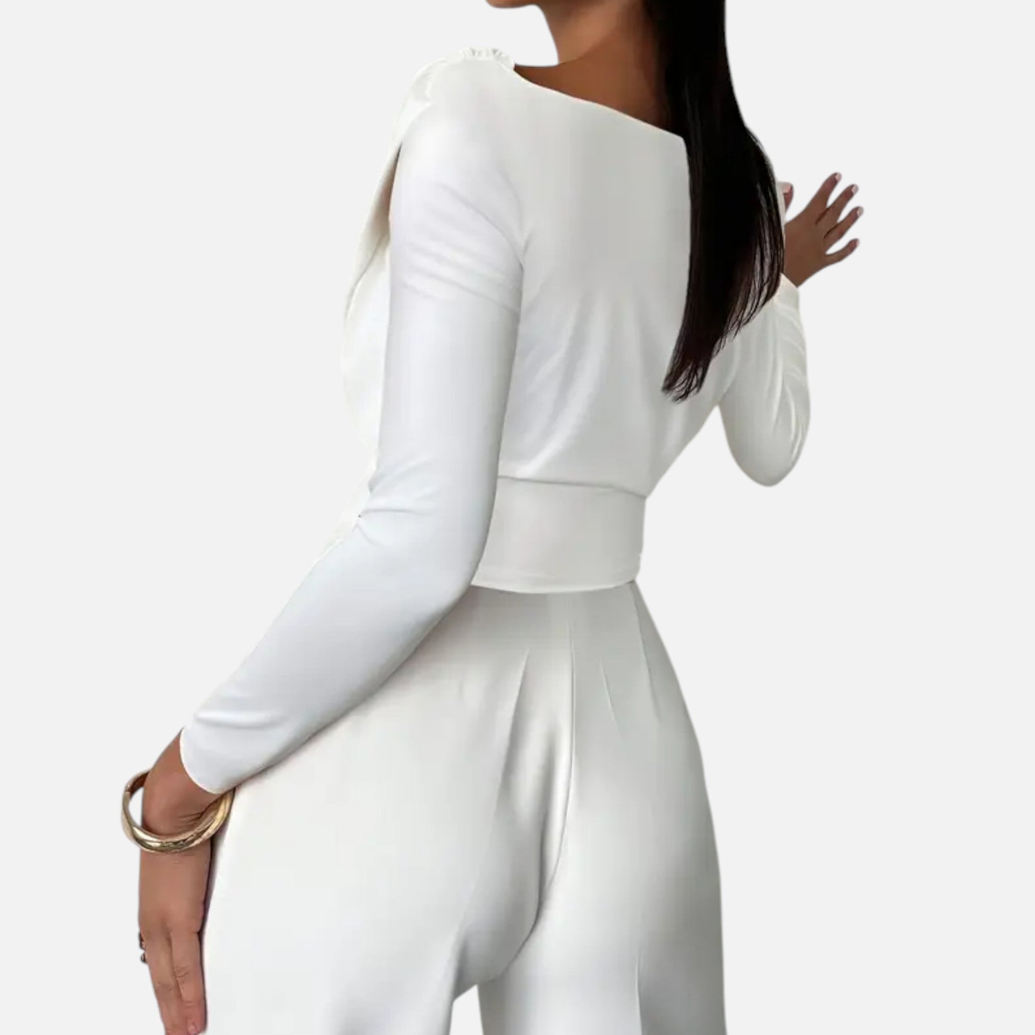 Volarno | Women's Timeless Cross-Over Collar Blouse