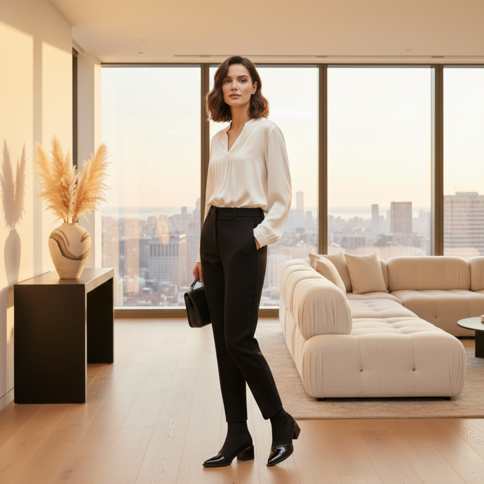 Volarno | Ankle Boots Women Chunky Mid Heels Suede Pointed Toe