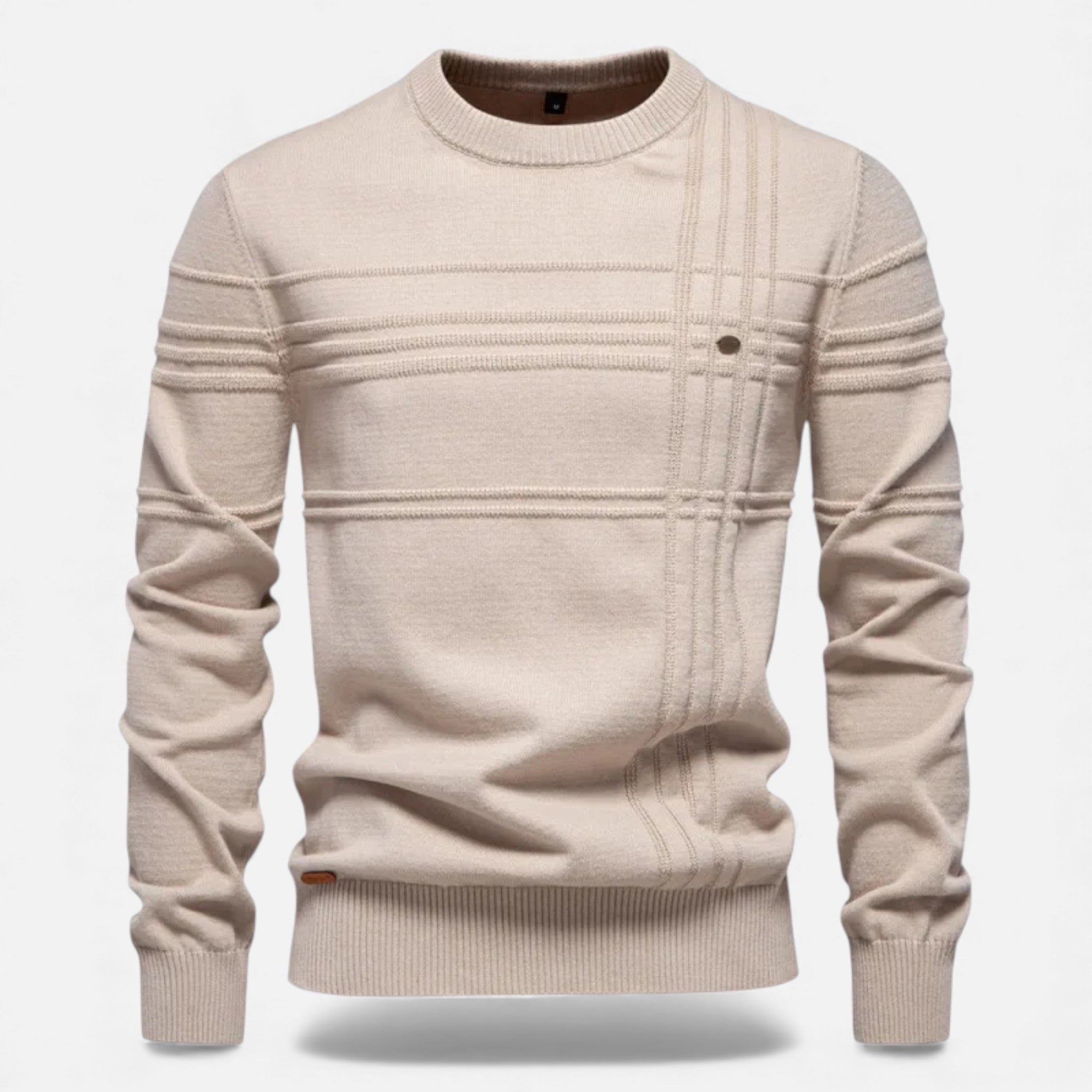 Volarno | Men’s Slim Fit Structured Knit Sweater