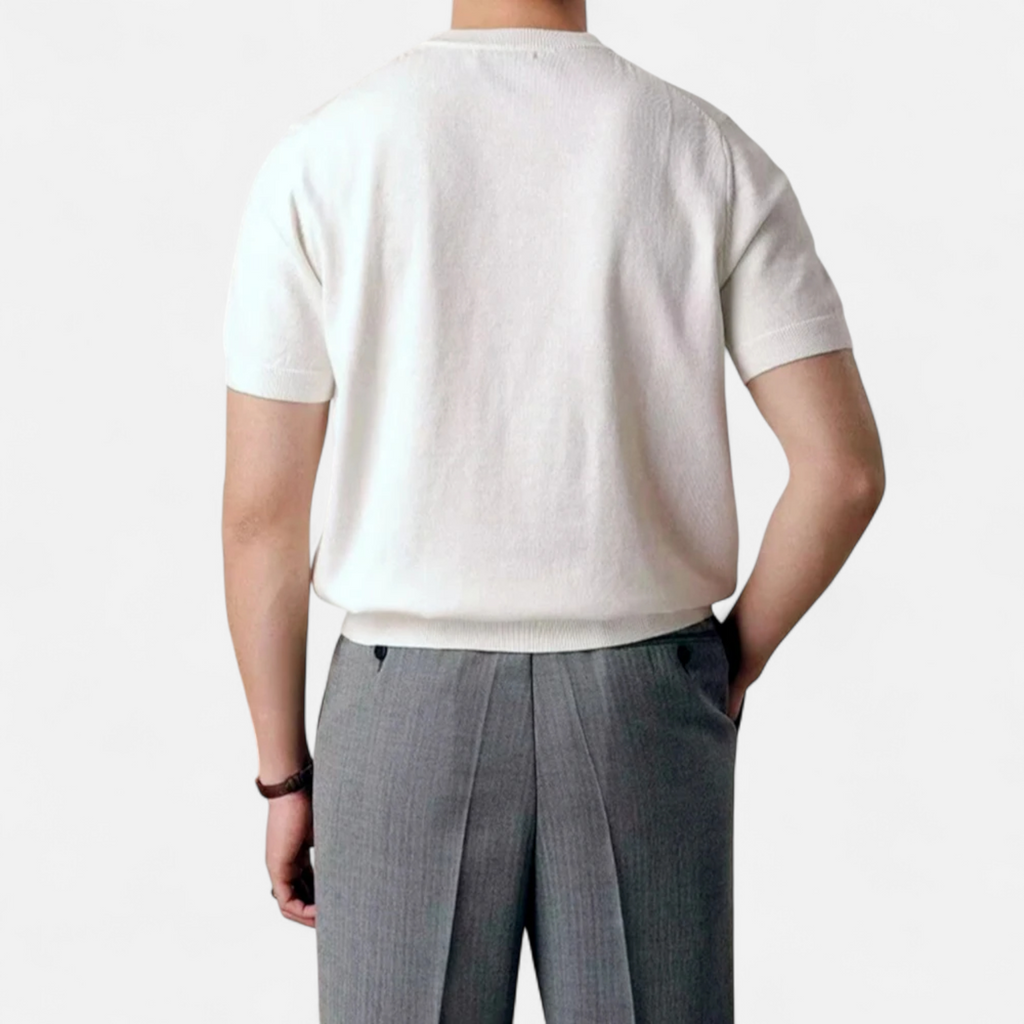 Volarno | Men’s Slim-Fit Knitted T-Shirt