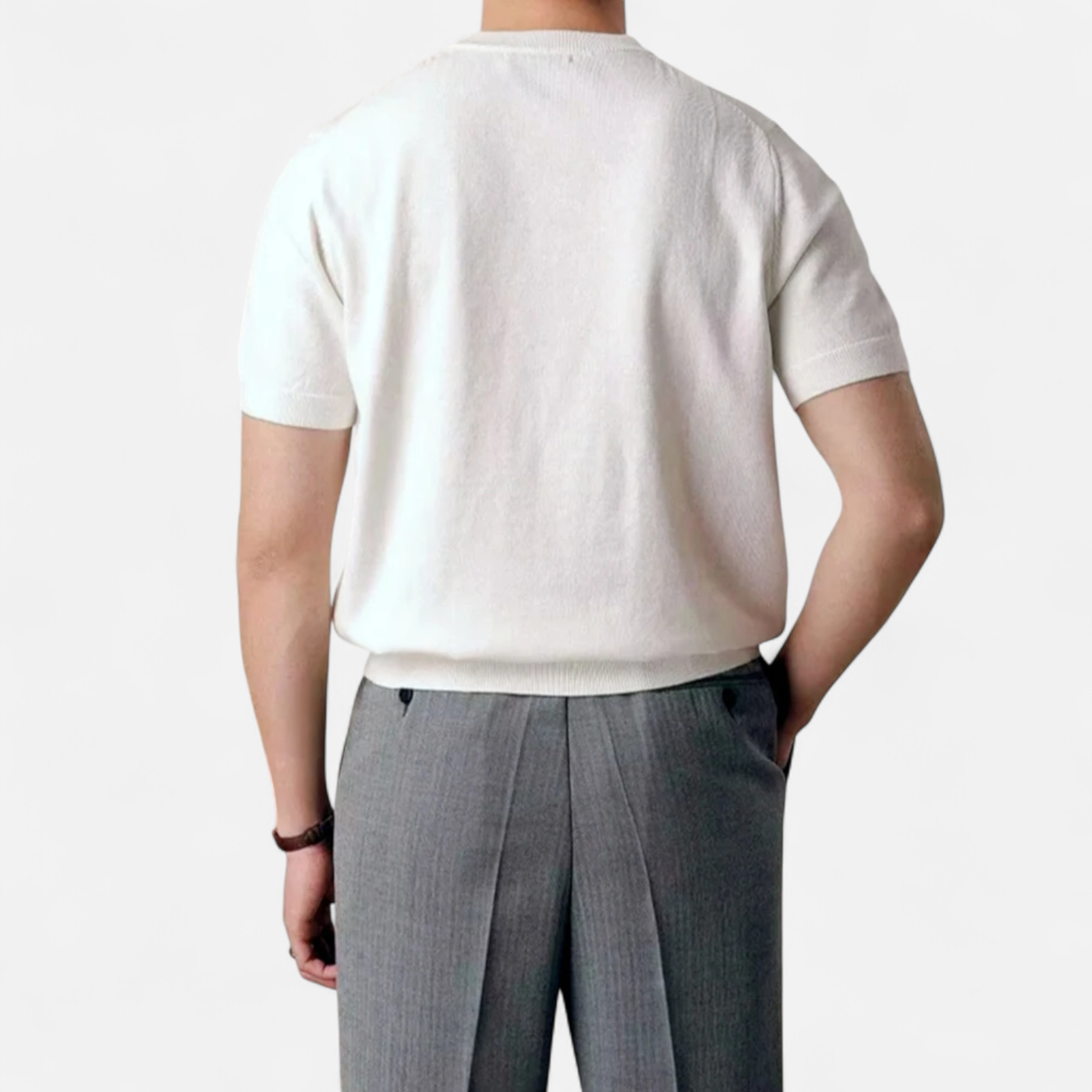 Volarno | Men’s Slim-Fit Knitted T-Shirt