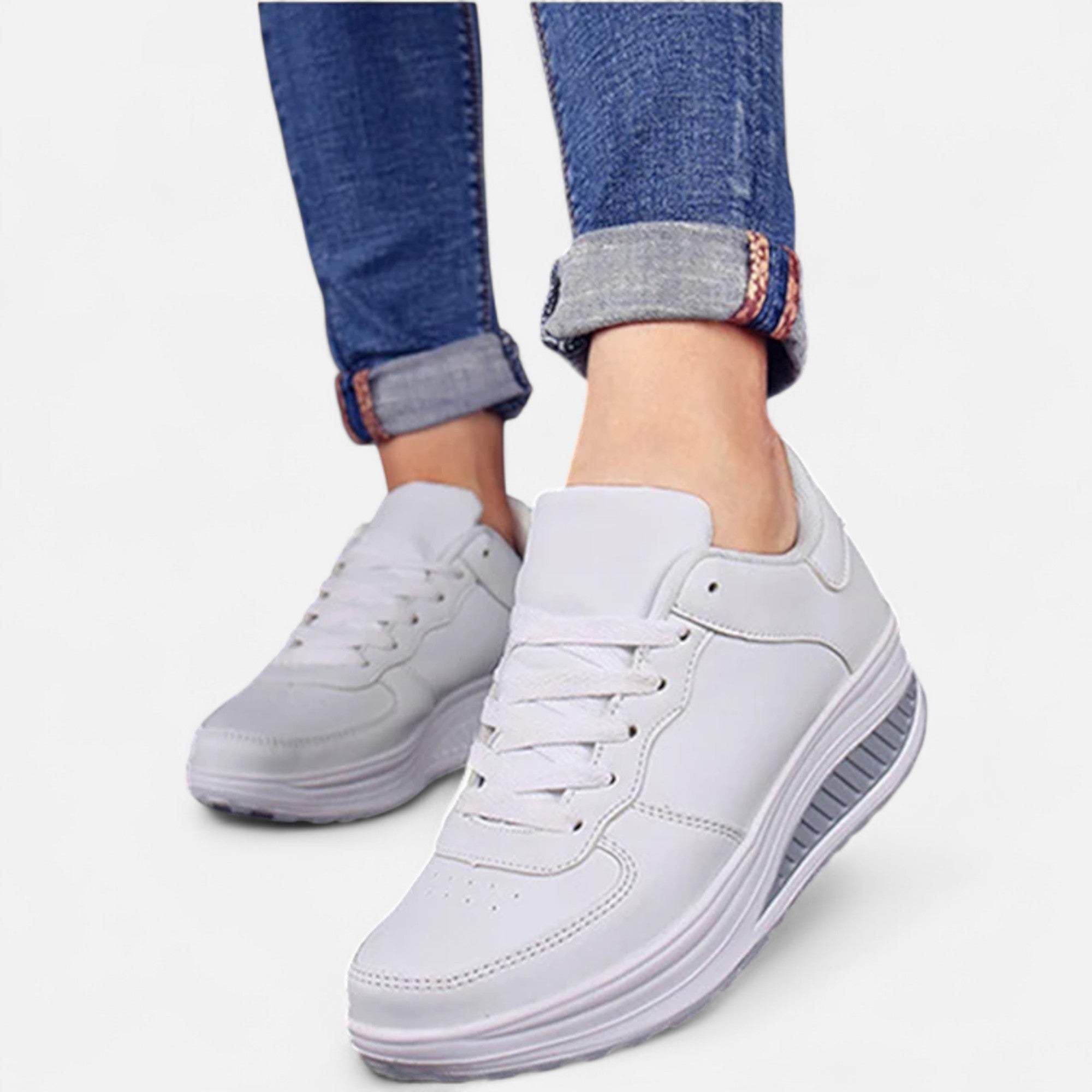 Volarno | Women’s Leather Wedge Sneakers Édition Élégance