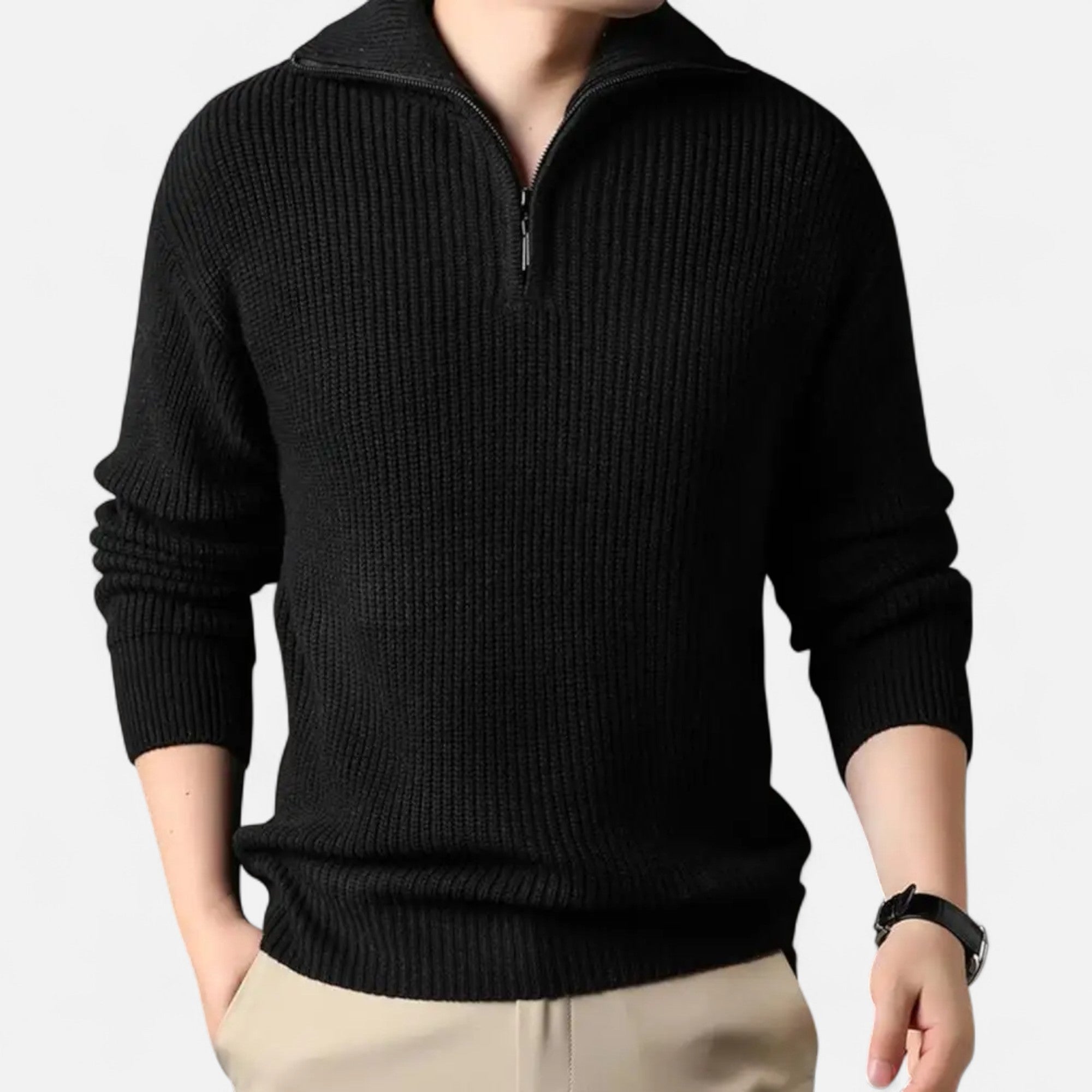 Volarno | Men’s Wool-Blend Half-Zip Sweater