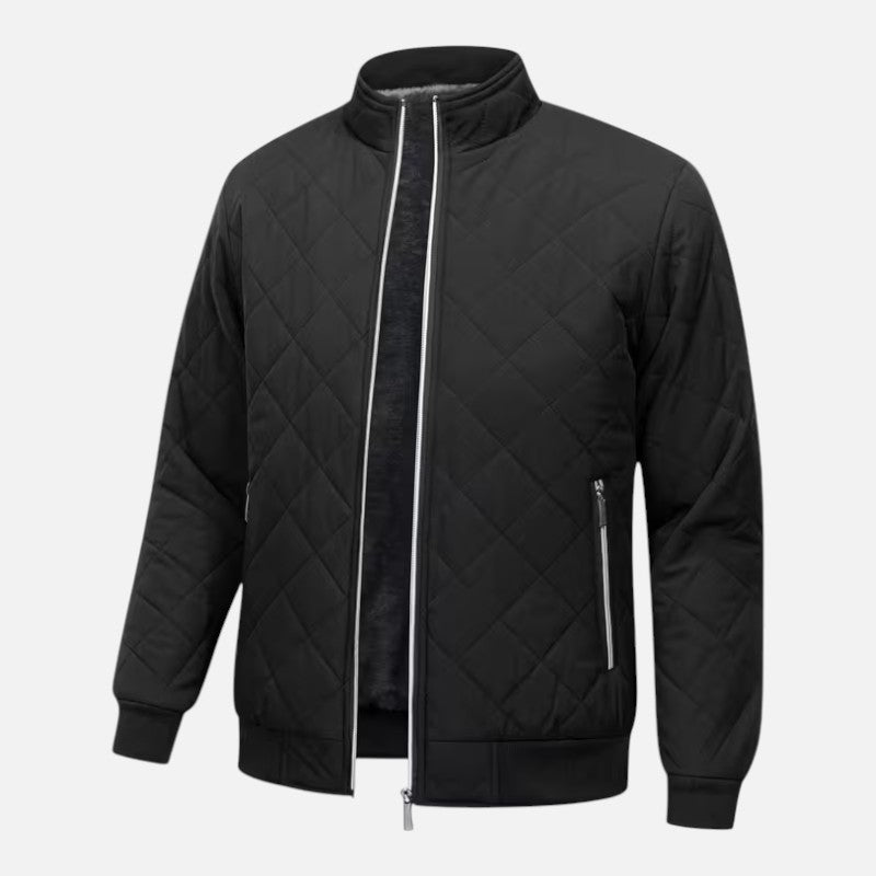 Volarno | Men’s Quilted Fleece-Lined Winter Jacket | Casual Loose Fit Cold Weather Coat