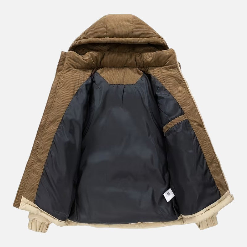 Volarno | Men’s Casual Hooded Winter Jacket | Detachable Hood | Warm Outdoor Coat