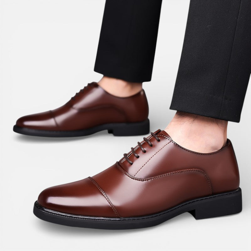 Volarno | Men’s British Style Oxford Leather Dress Shoes | Genuine Leather Formal Shoes