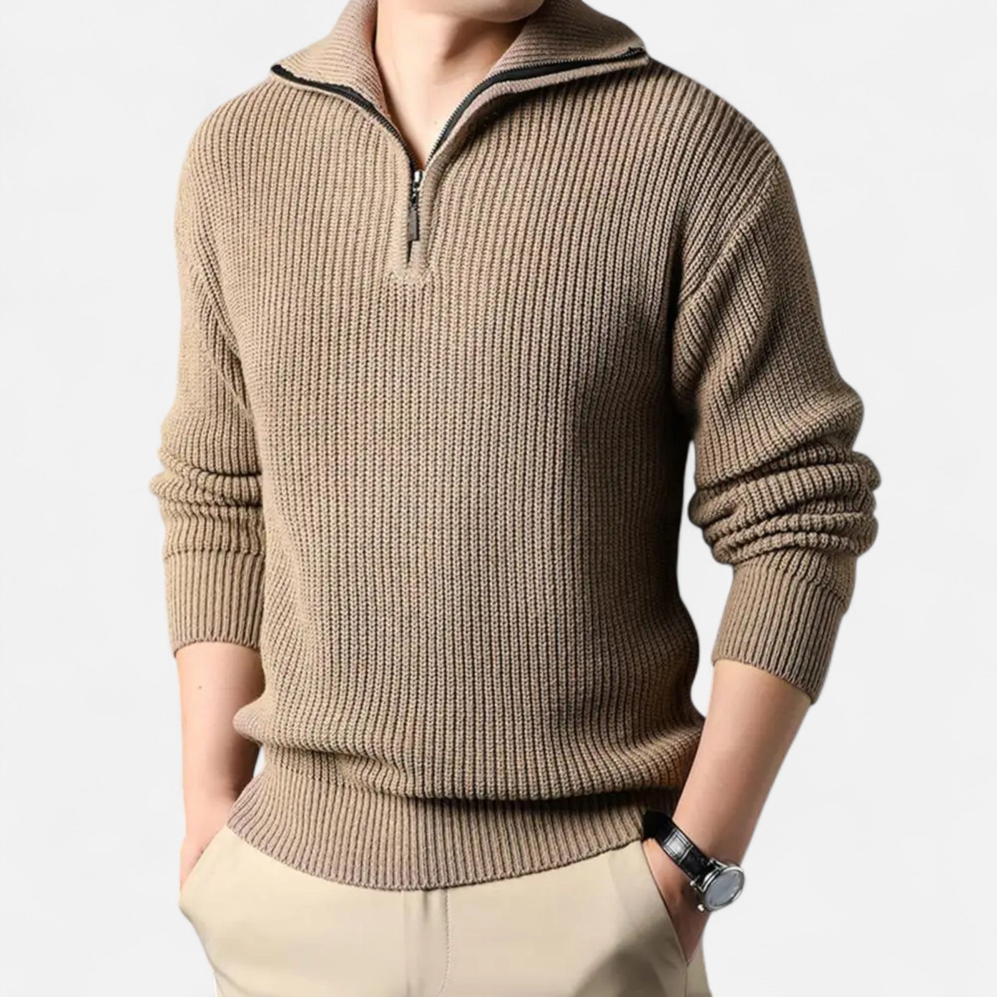 Volarno | Men’s Wool-Blend Half-Zip Sweater