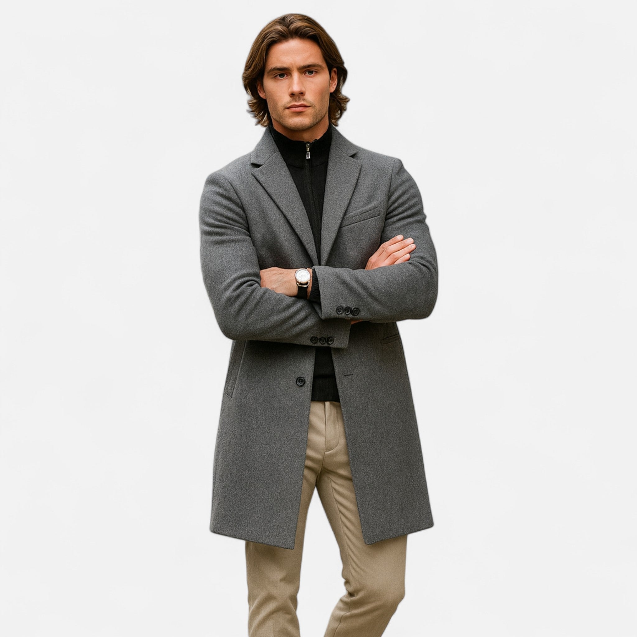 Volarno | Men’s Classic Wool Overcoat