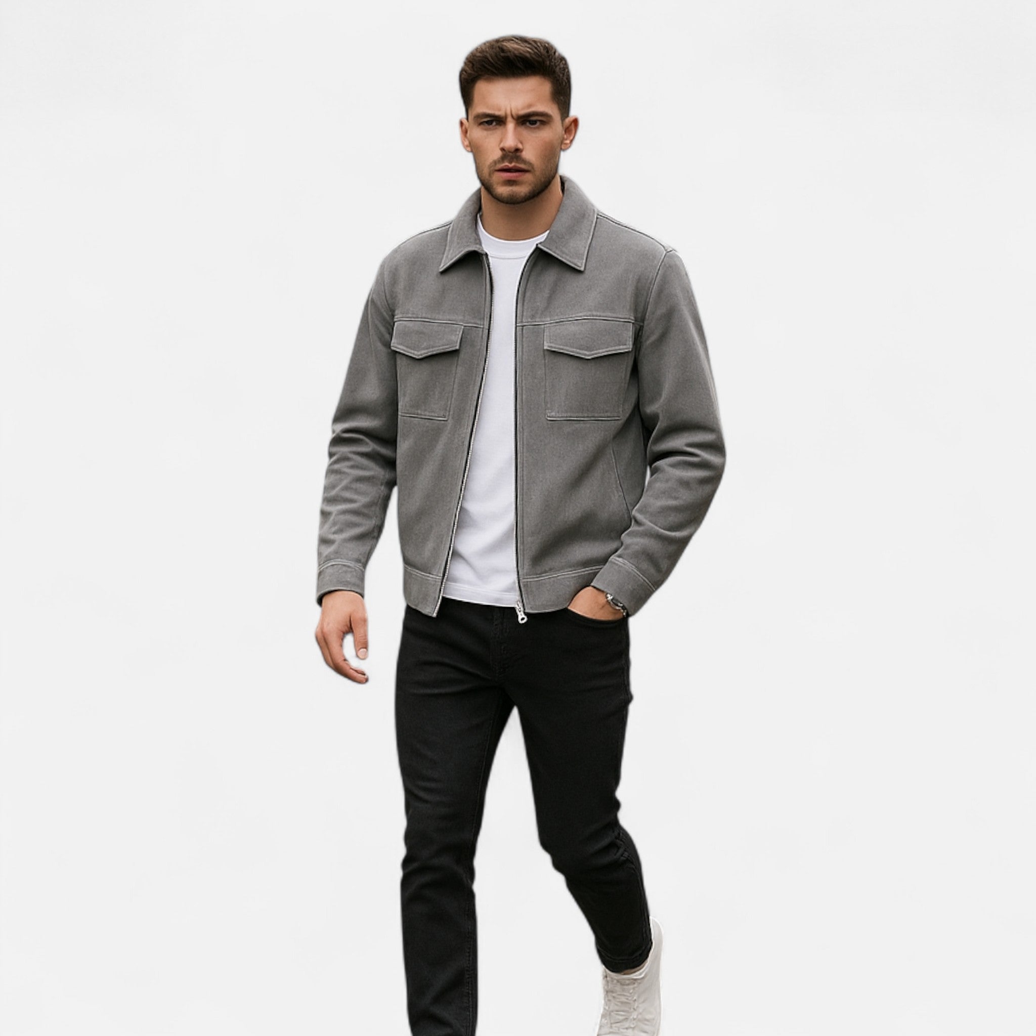 Volarno | Men’s Loose-Fit Suede Jacket