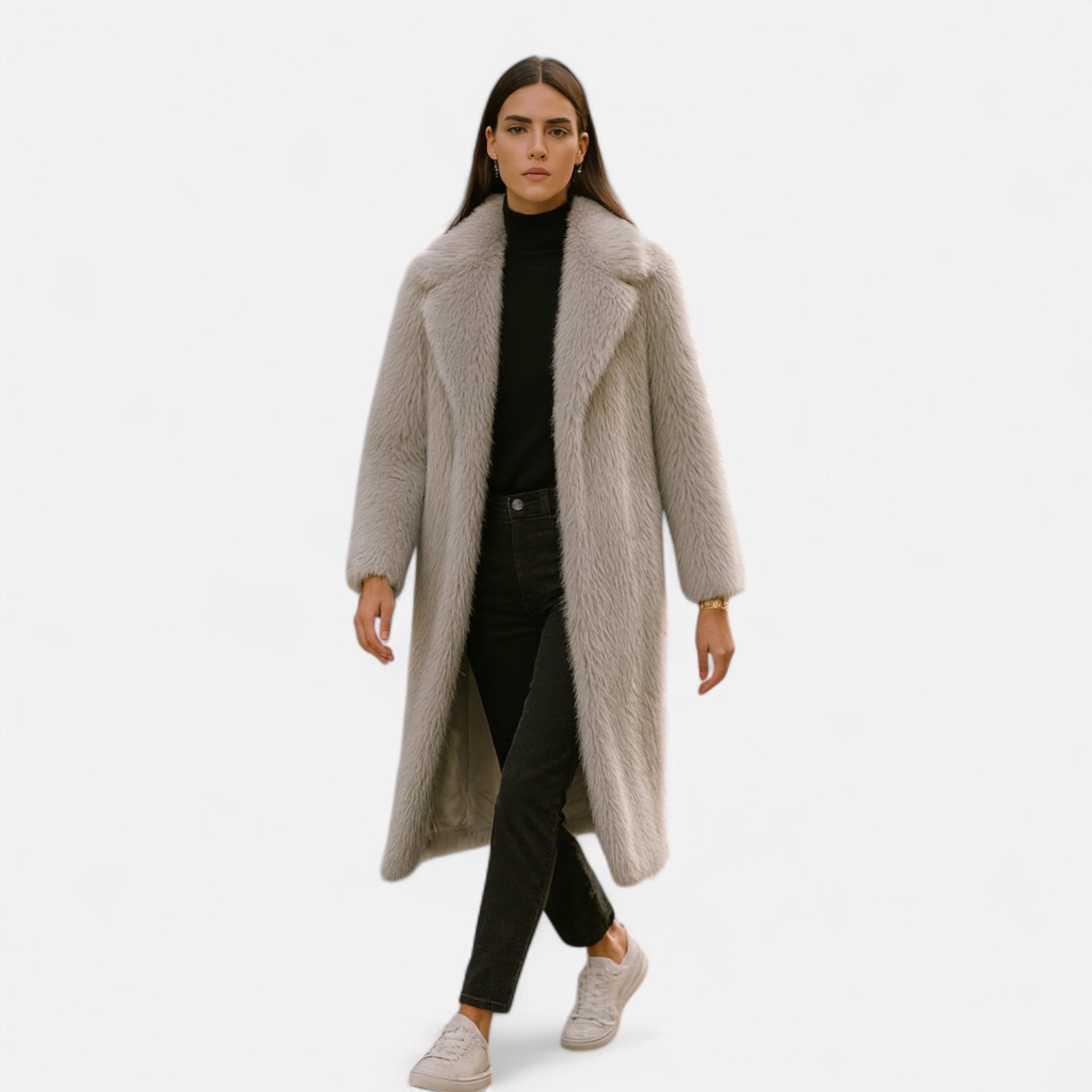 Volarno | Women’s Long Faux Fur Overcoat