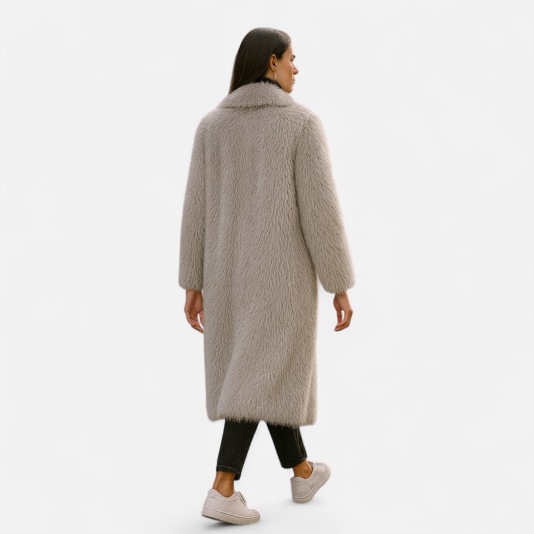 Volarno | Women’s Long Faux Fur Overcoat