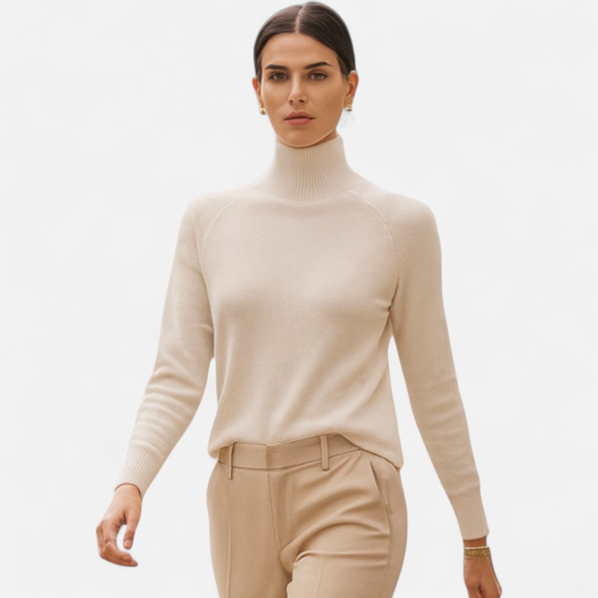 Volarno | Women's Merino Wool & Cashmere Mock-Neck Sweater