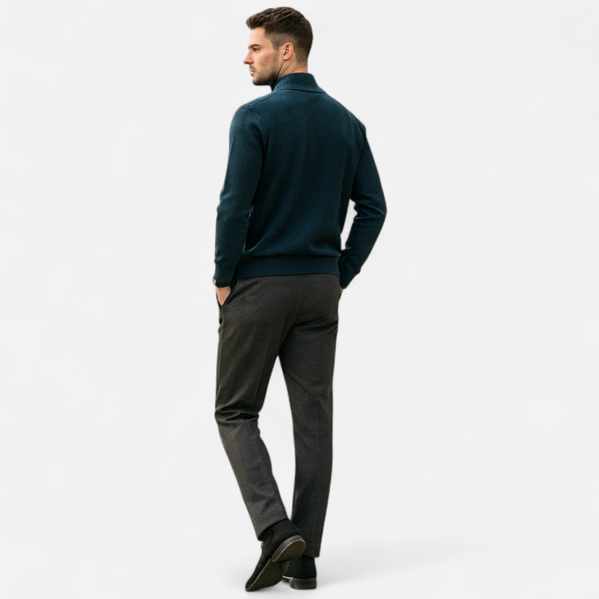 Volarno | Men’s Merino Wool Half-Zip Sweater