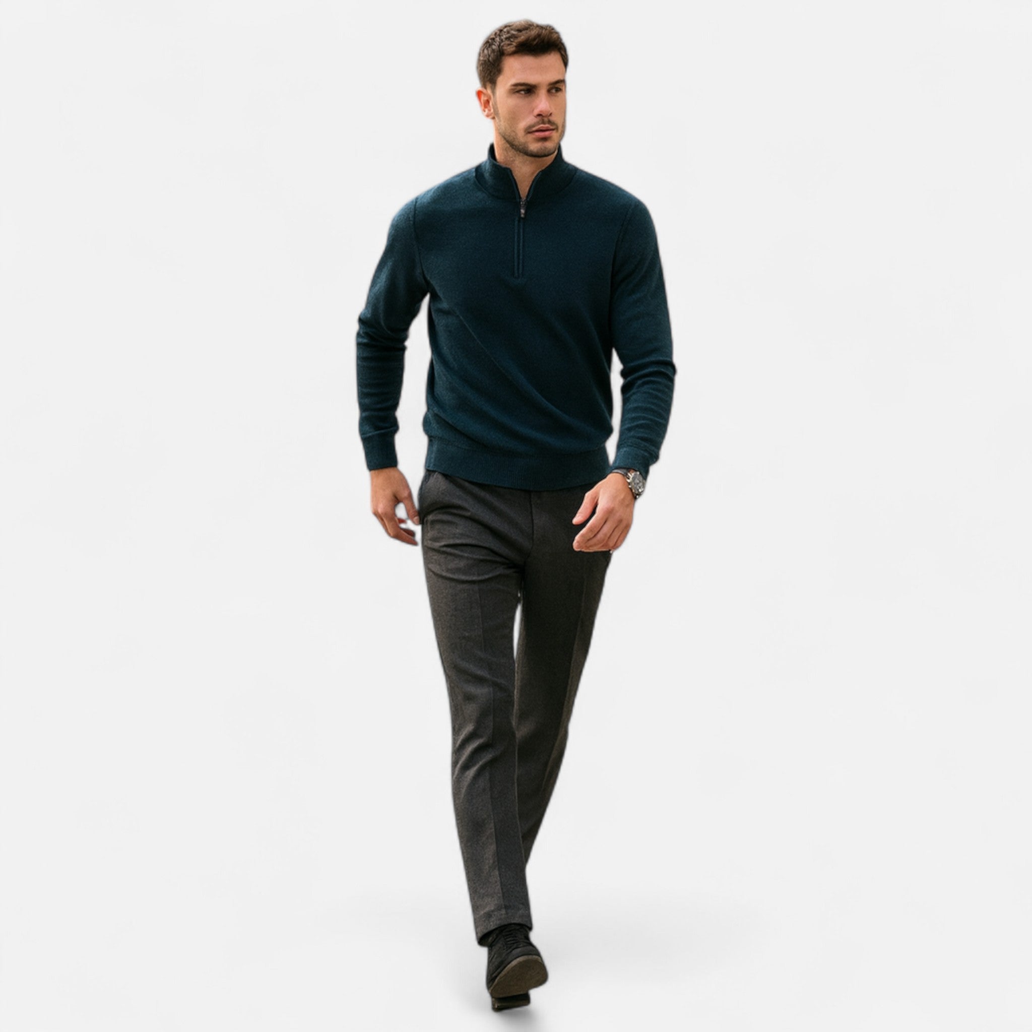 Volarno | Men’s Merino Wool Half-Zip Sweater