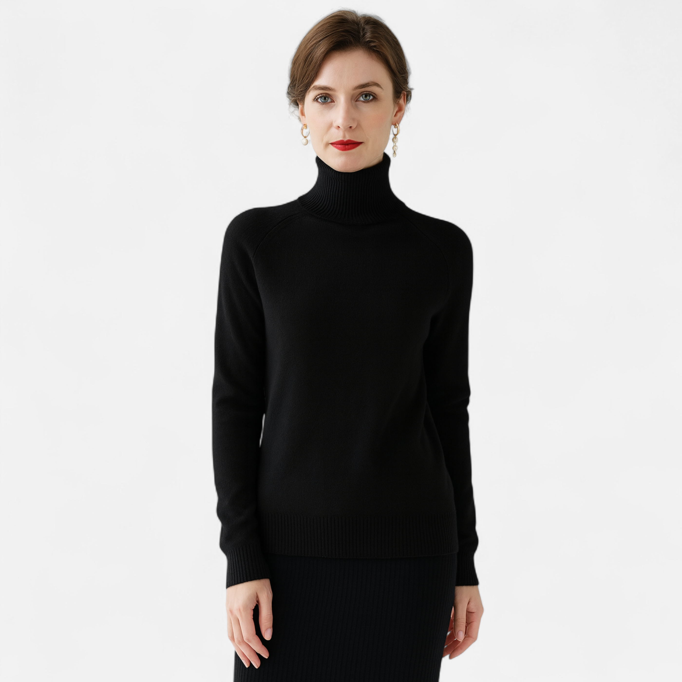 Volarno | Women's Merino Wool & Cashmere Mock-Neck Sweater