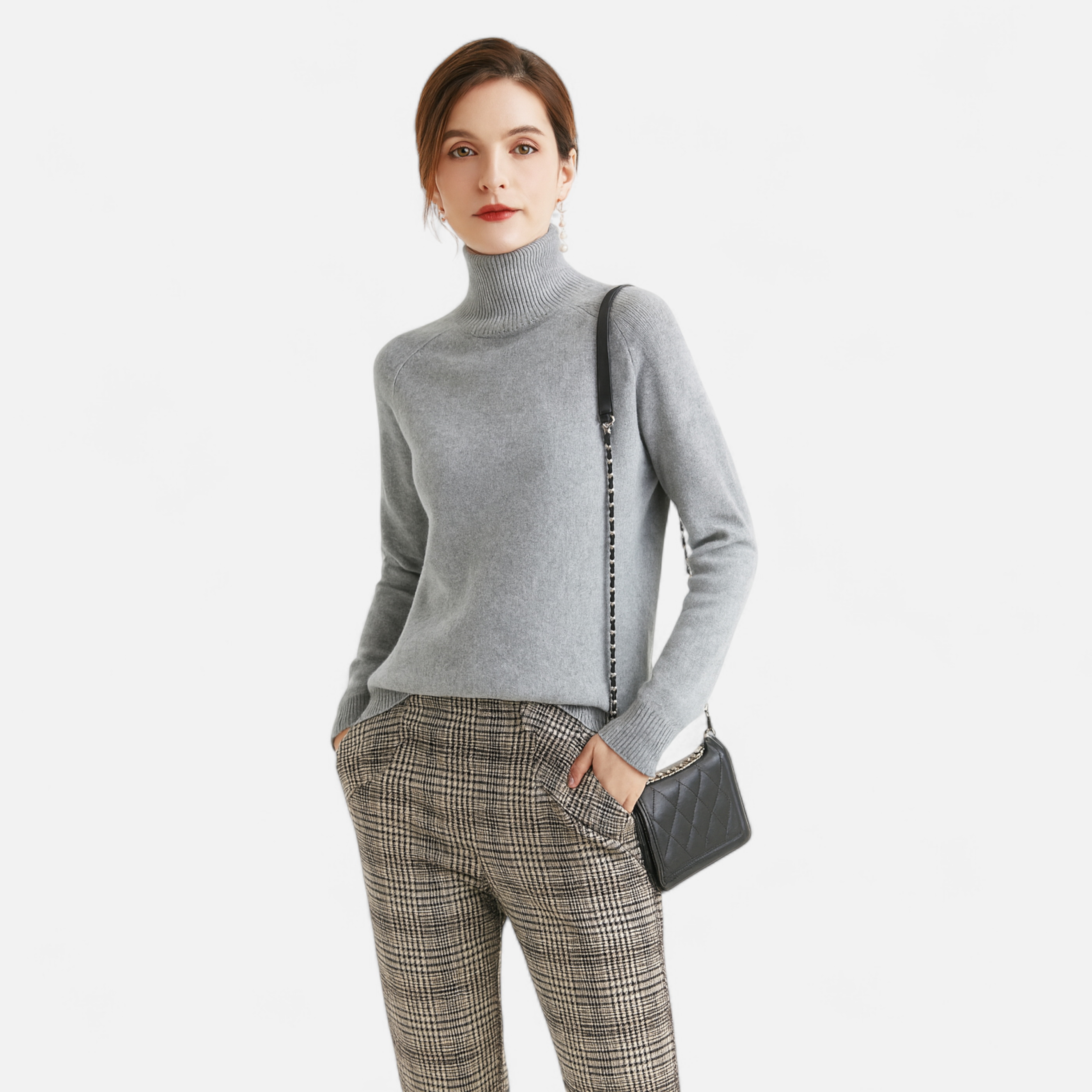 Volarno | Women's Merino Wool & Cashmere Mock-Neck Sweater