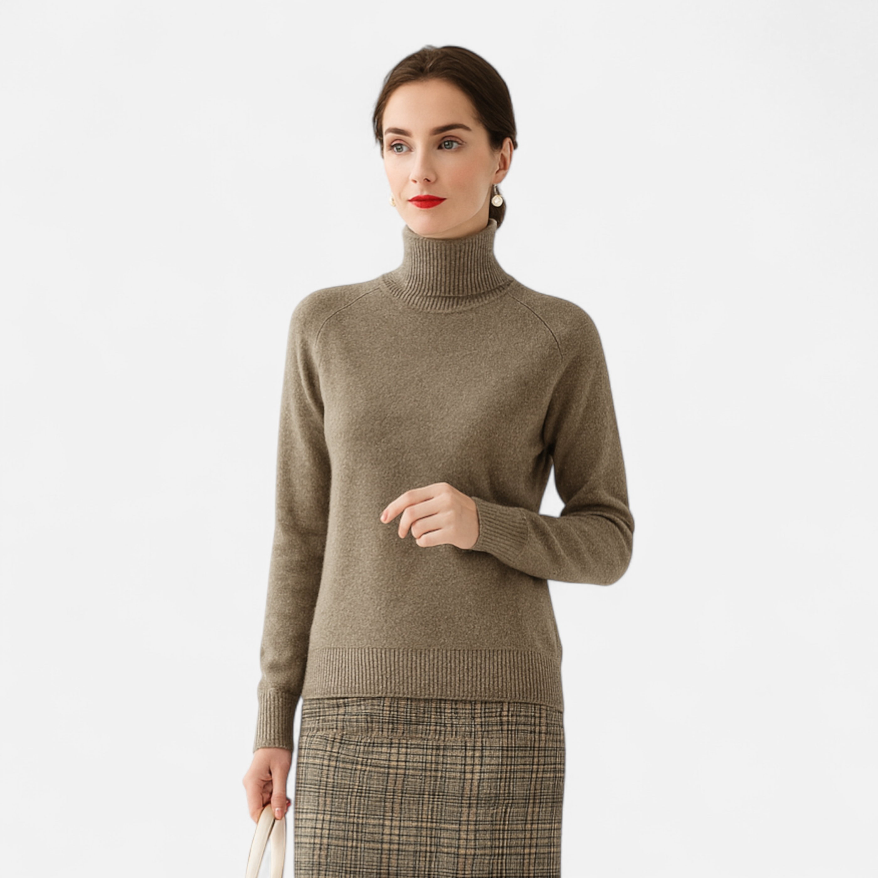 Volarno | Women's Merino Wool & Cashmere Mock-Neck Sweater