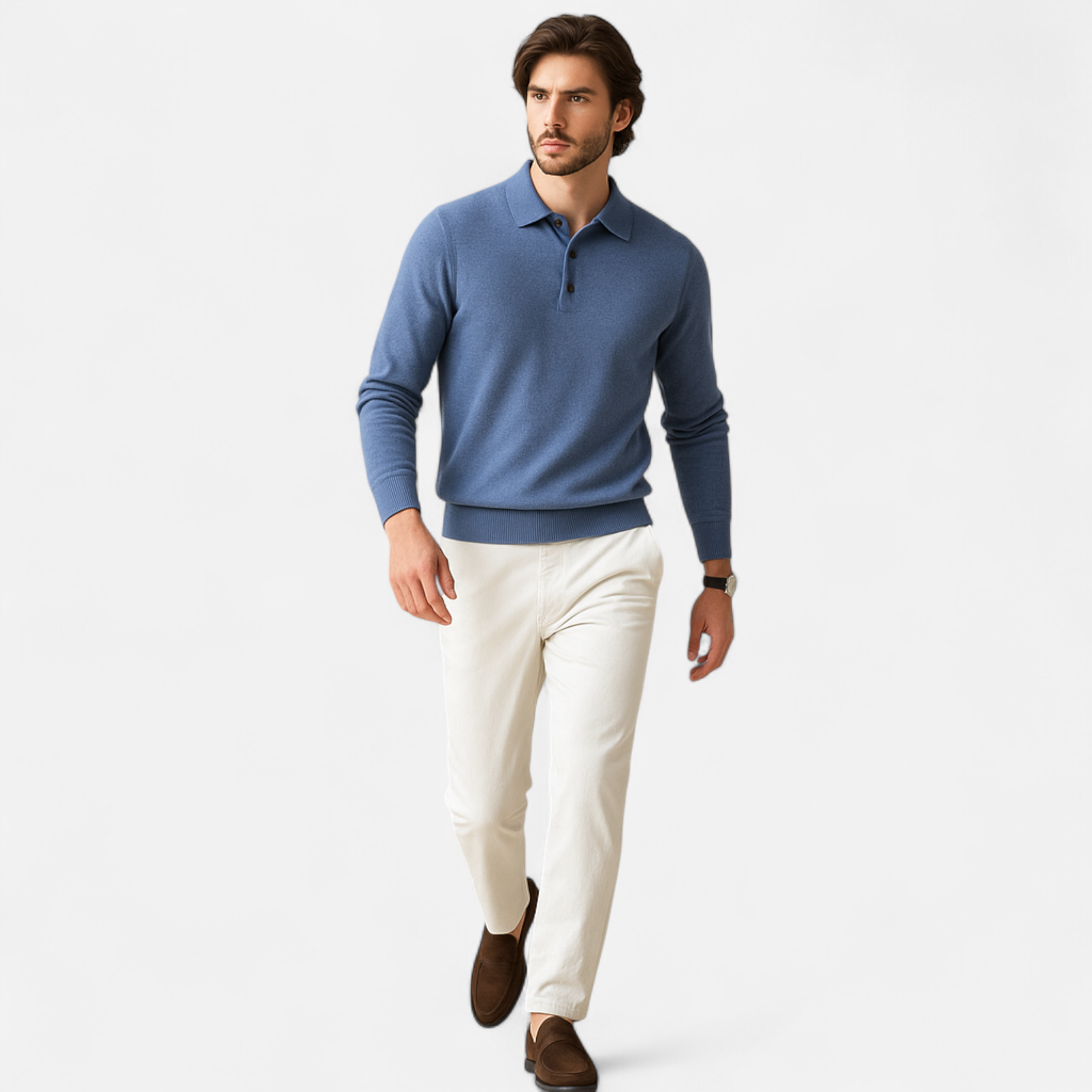 Volarno | Men’s Merino Wool Polo Sweater