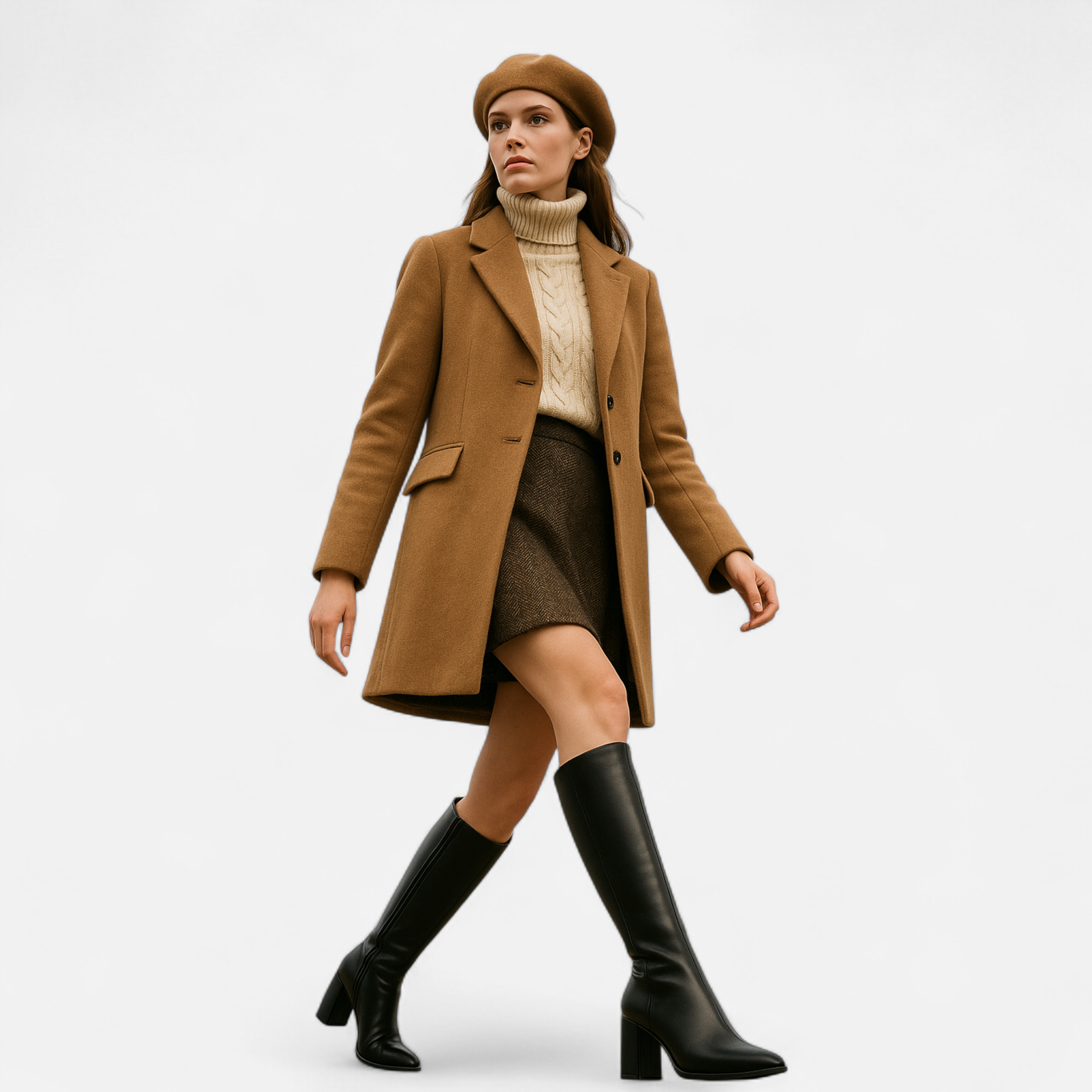 Volarno | Women’s Knee-High Zip Heeled Boots