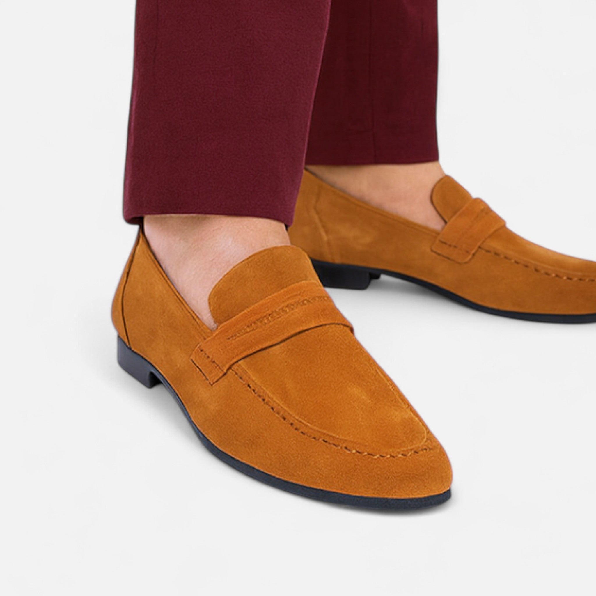 Volarno | Men’s Suede Penny Loafers – Iconic Elegance, Timeless British Craft