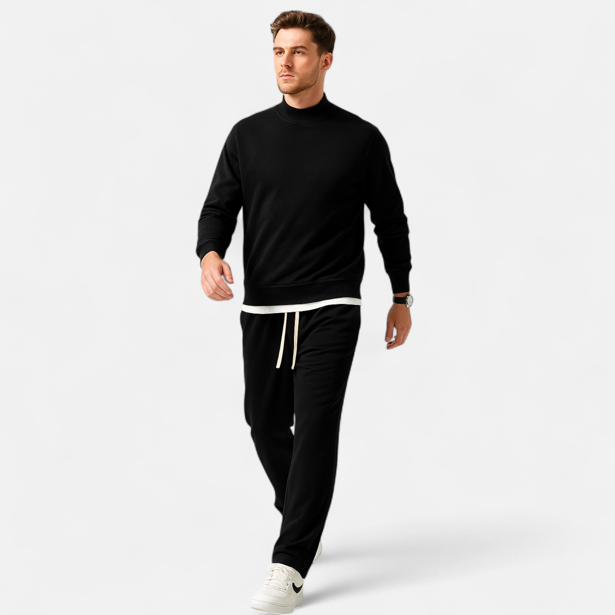 Volarno | Men’s Wide-Leg Cotton Jogger Pants