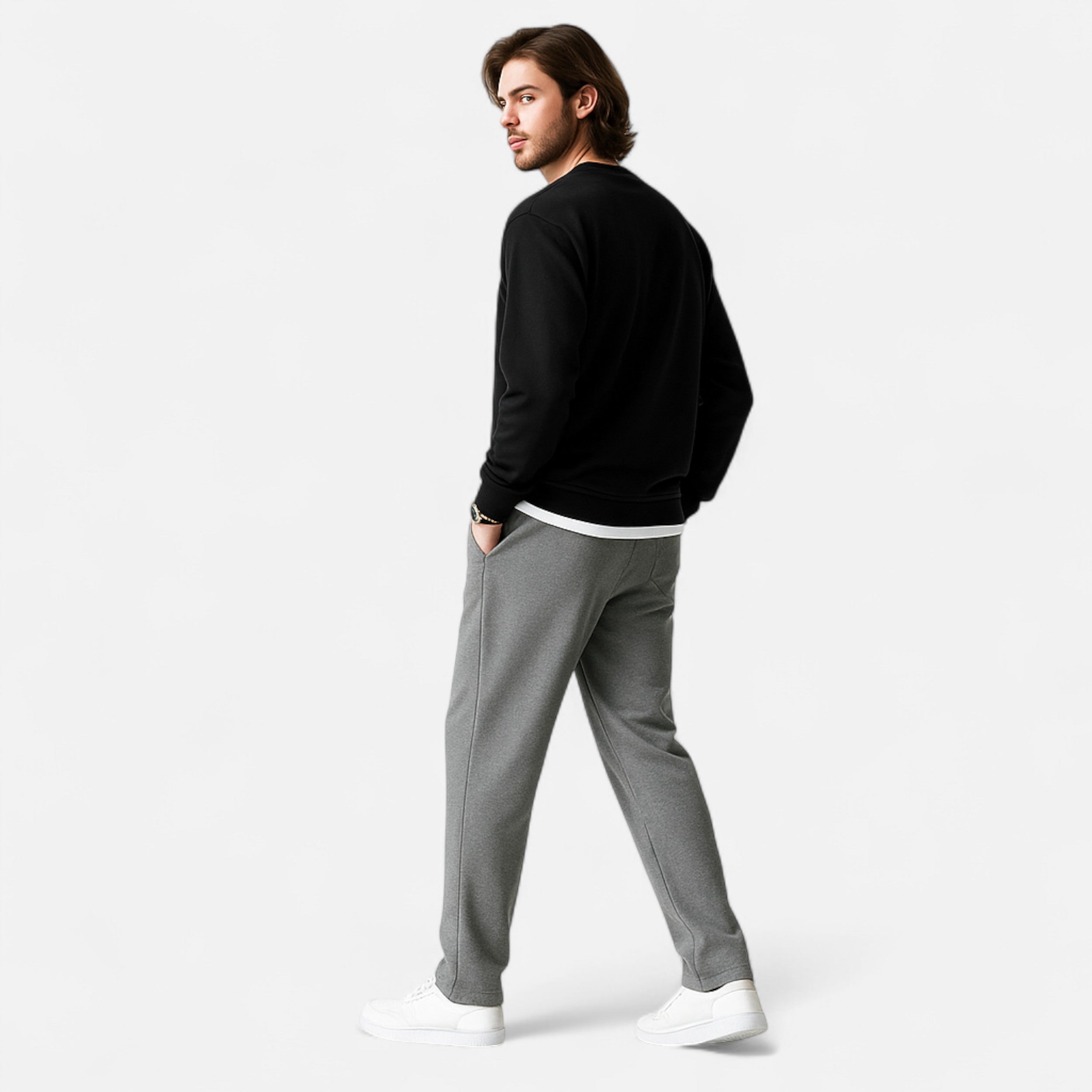 Volarno | Men’s Wide-Leg Cotton Jogger Pants