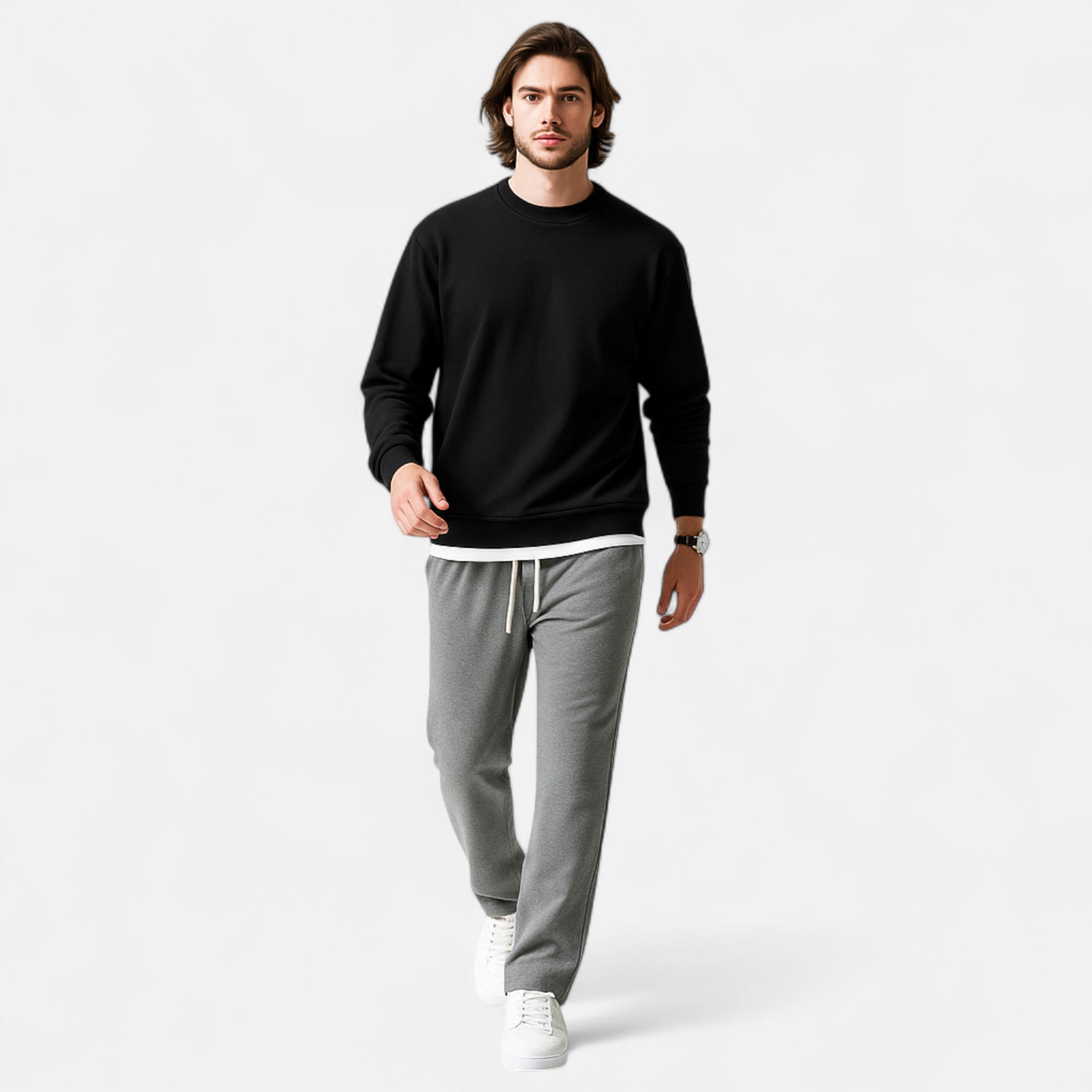 Volarno | Men’s Wide-Leg Cotton Jogger Pants