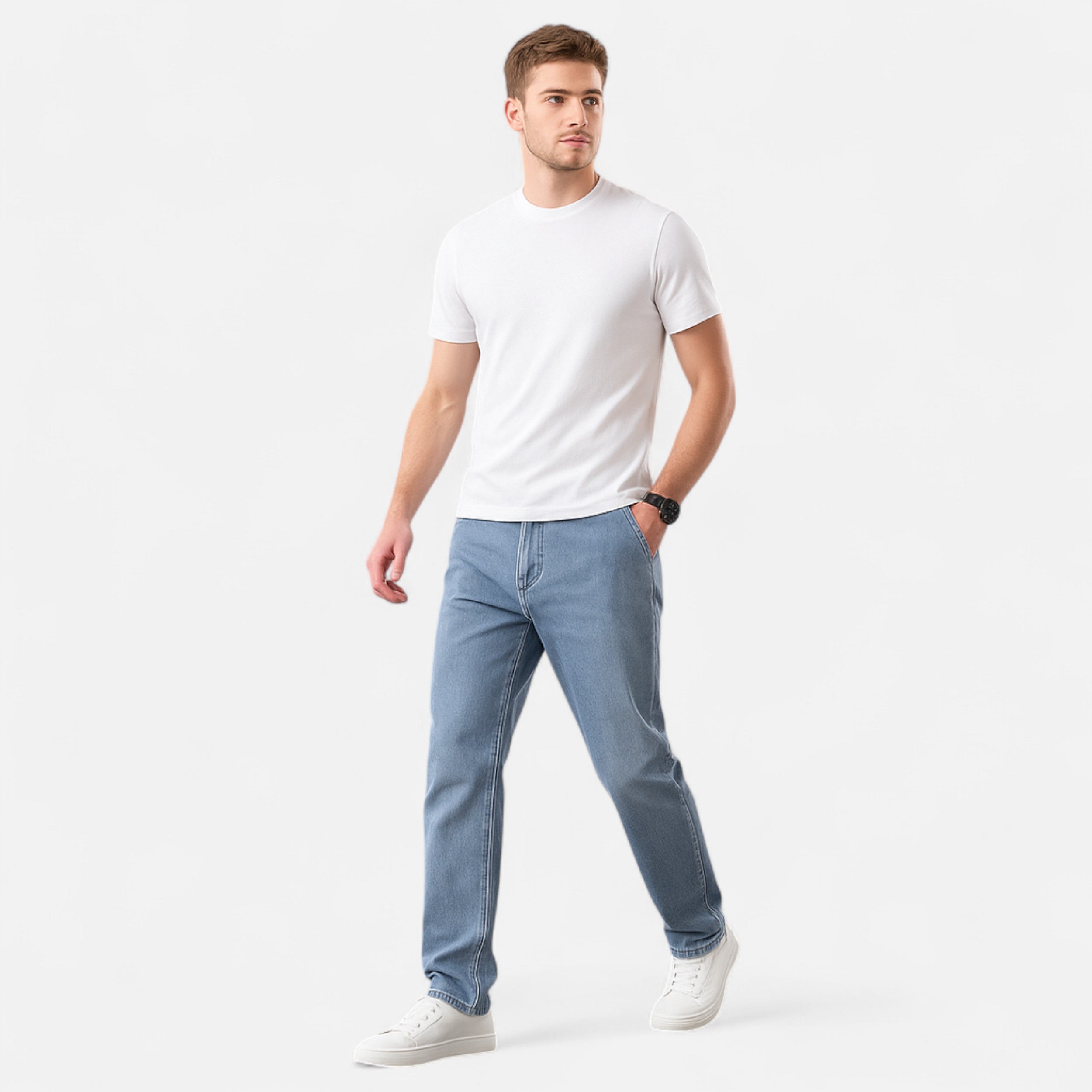 Volarno | Men’s Straight-Leg Lyocell Denim Jeans