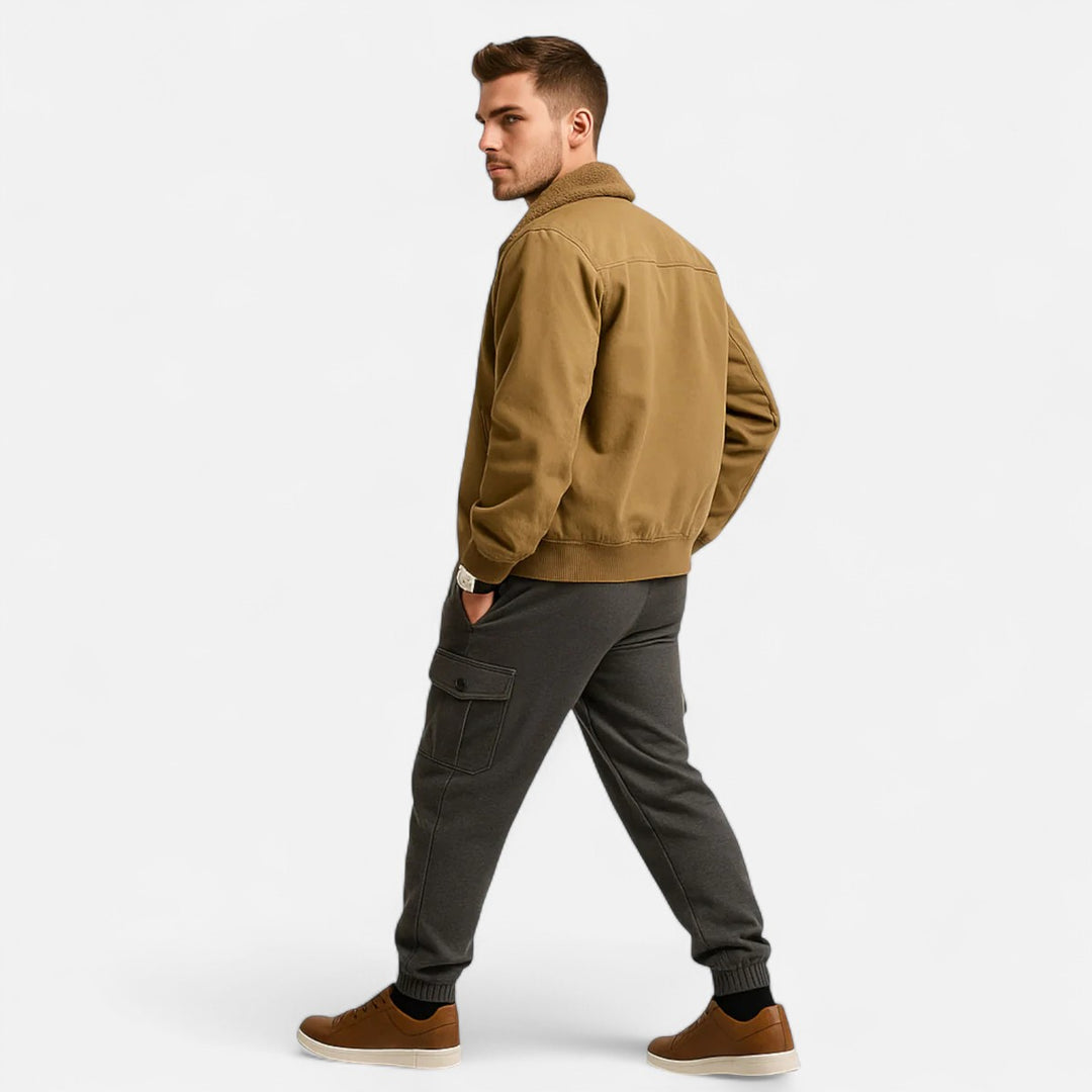 Volarno | Men’s Casual Jacket – Refined Cotton & Lambswool Blend