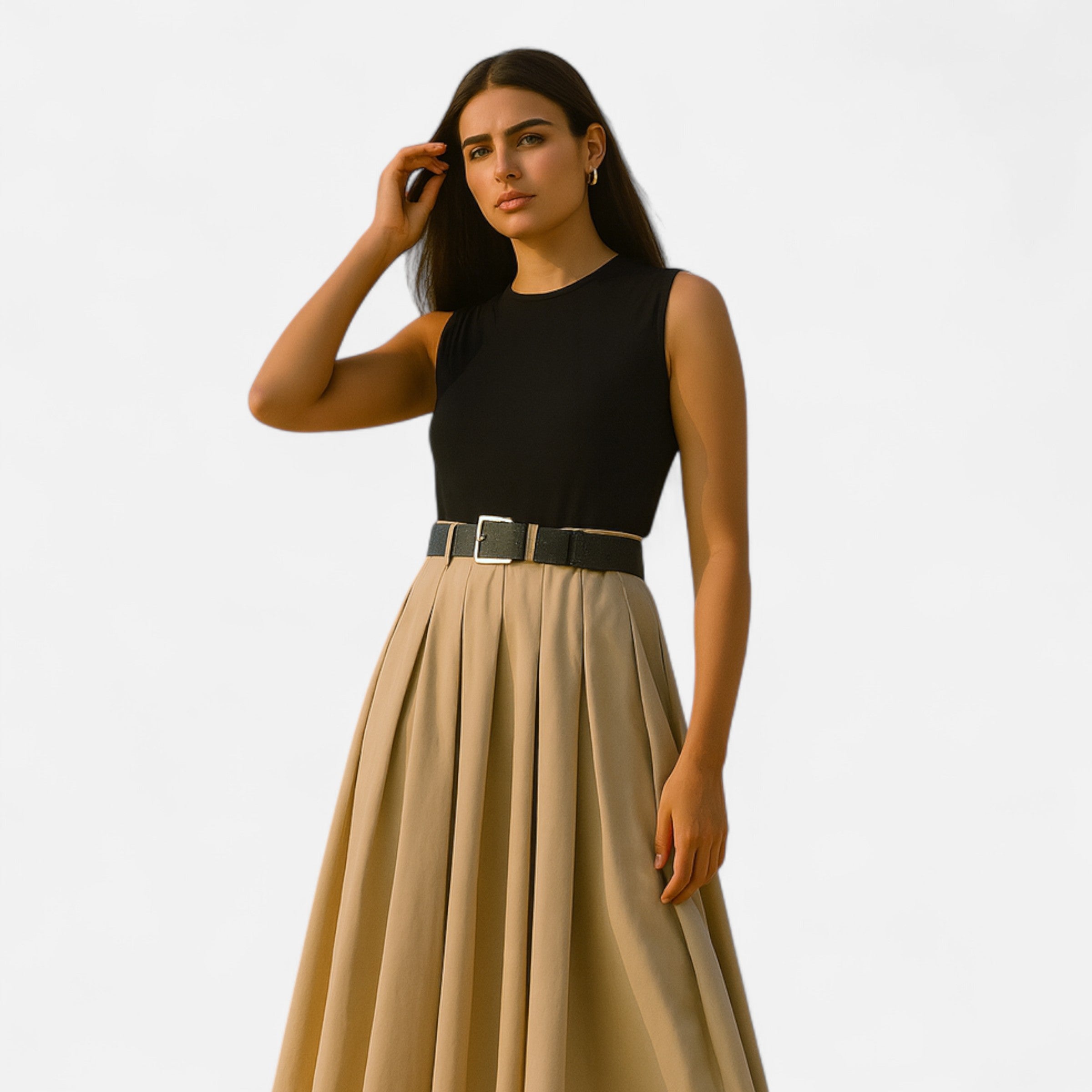 Volarno | Women’s Pleated Knitted Midi Dress
