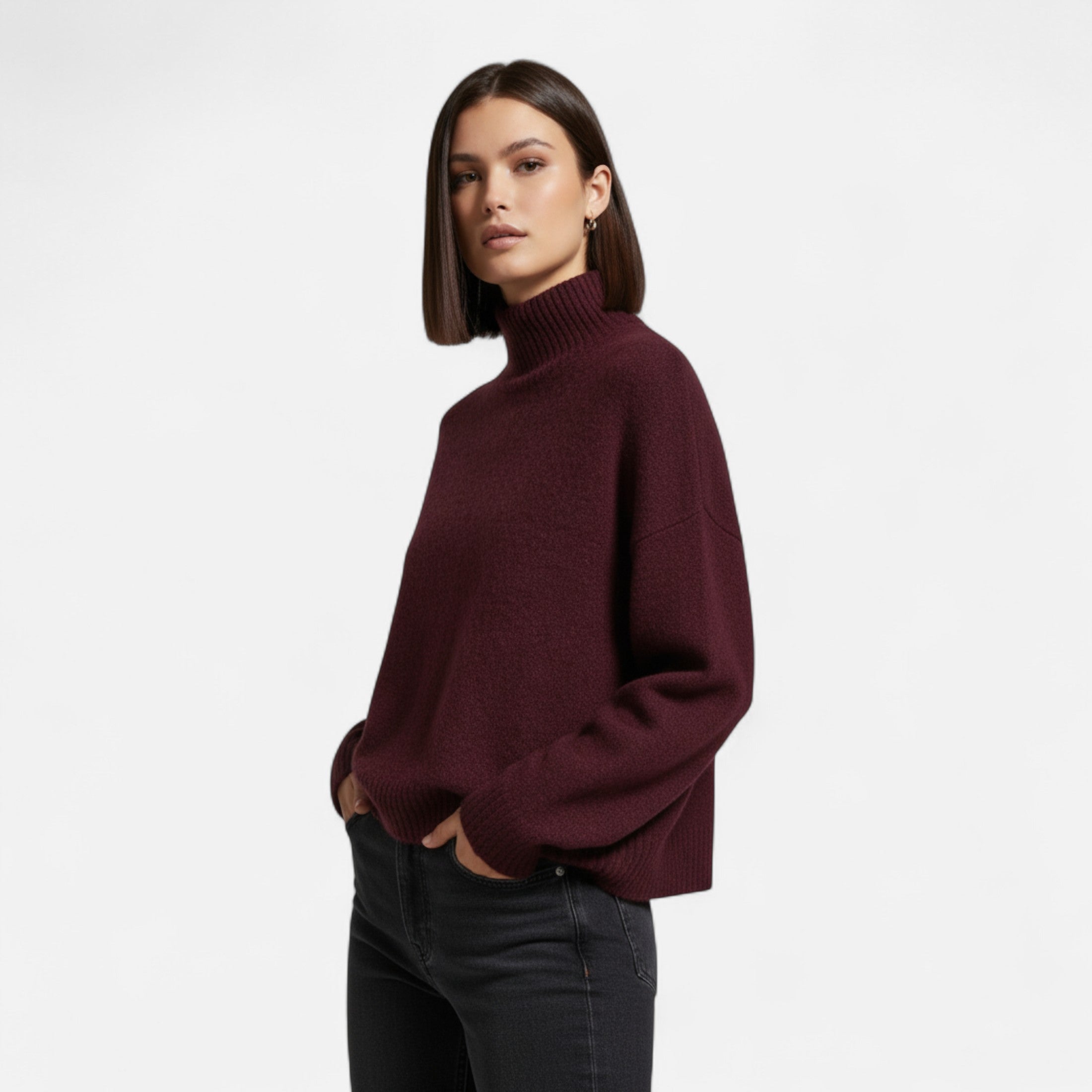 Volarno | Women’s Vintage Turtleneck Sweater – Classic Winter Warmth
