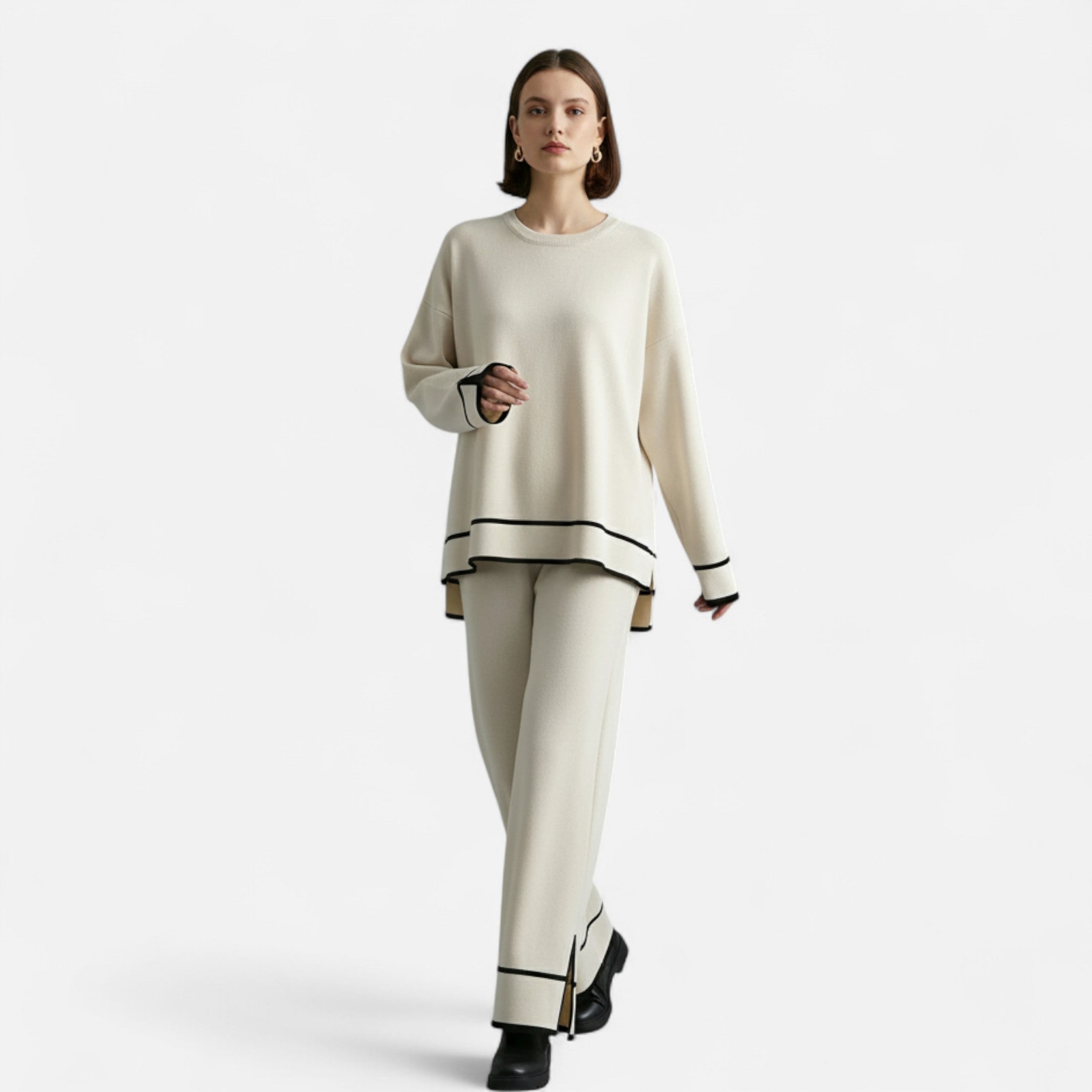 Volarno | Women’s Knitted Two-Piece Set – Effortless Winter Poise