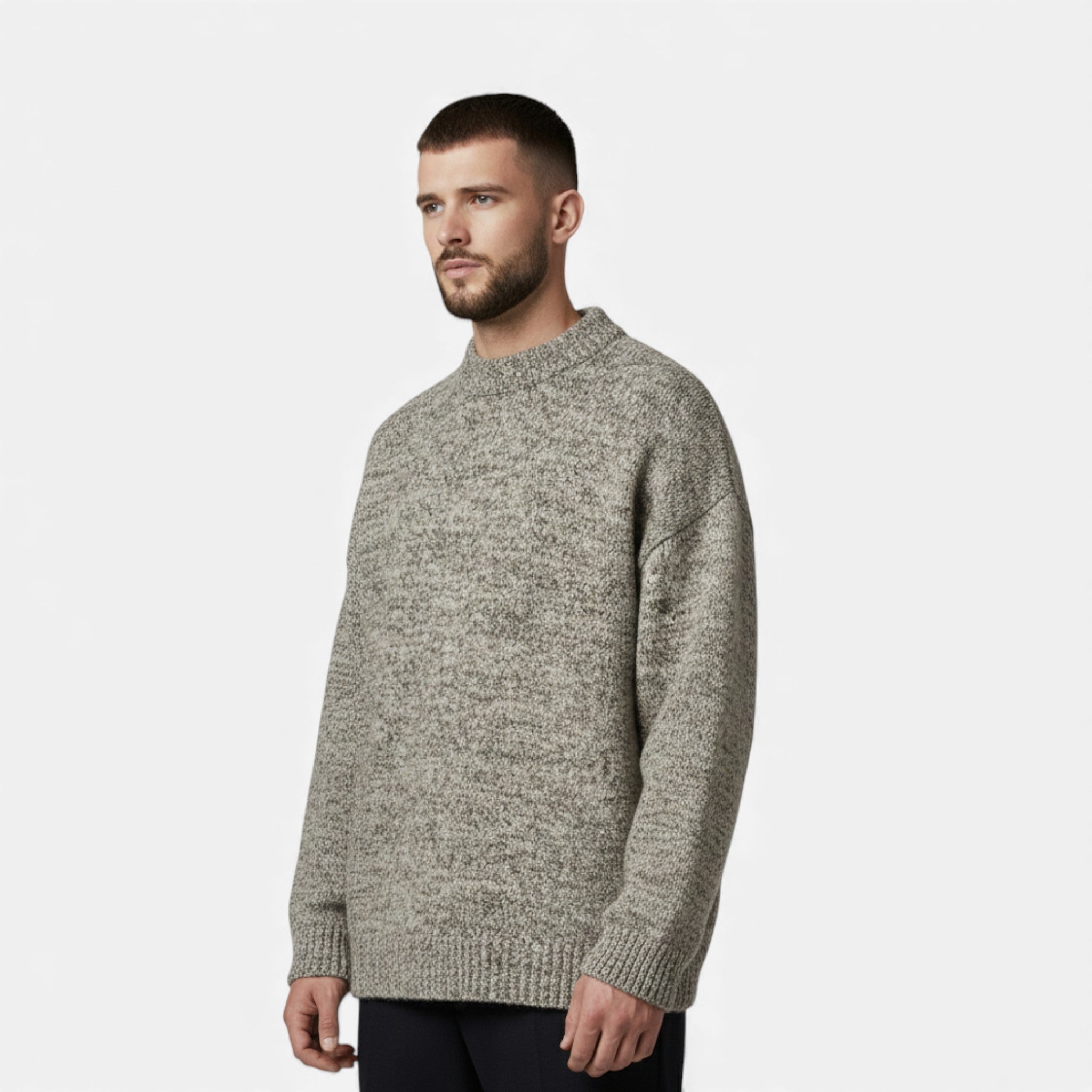 Volarno | Men’s Wool-Effect Crew Neck Sweater