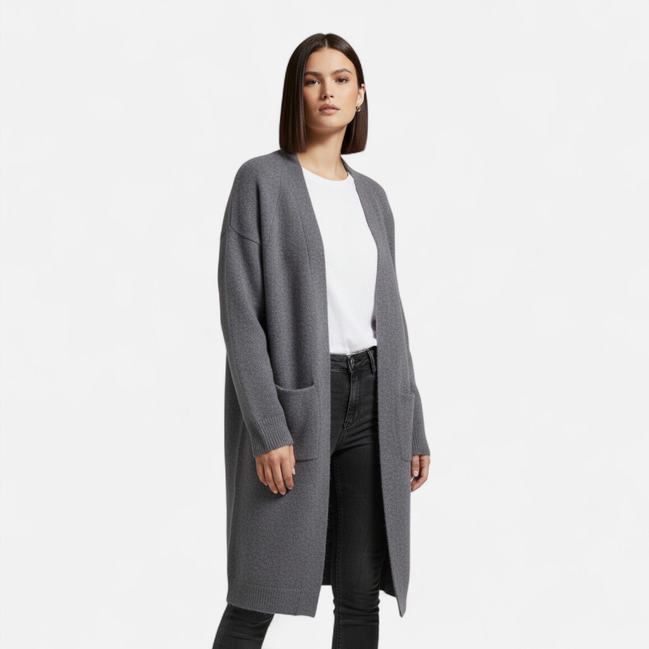 Volarno | Women’s Thick Knit Cardigan – V-Neck Autumn Warmth