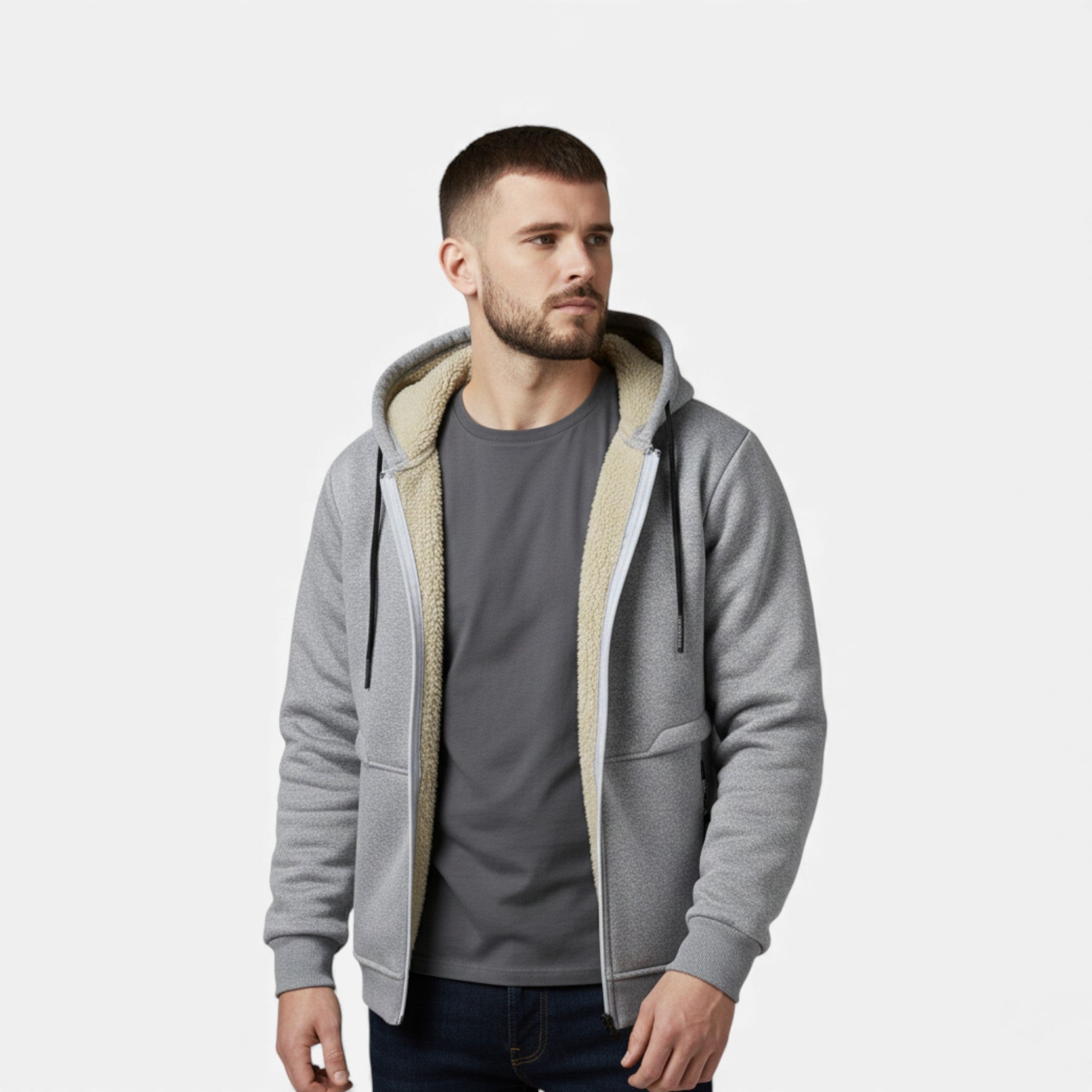 Volarno | Men’s Fleece-Lined Winter Hoodie Jacket