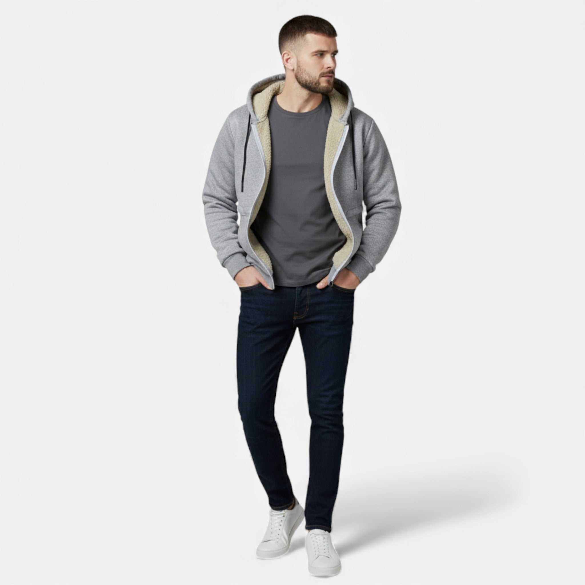 Volarno | Men’s Fleece-Lined Winter Hoodie Jacket