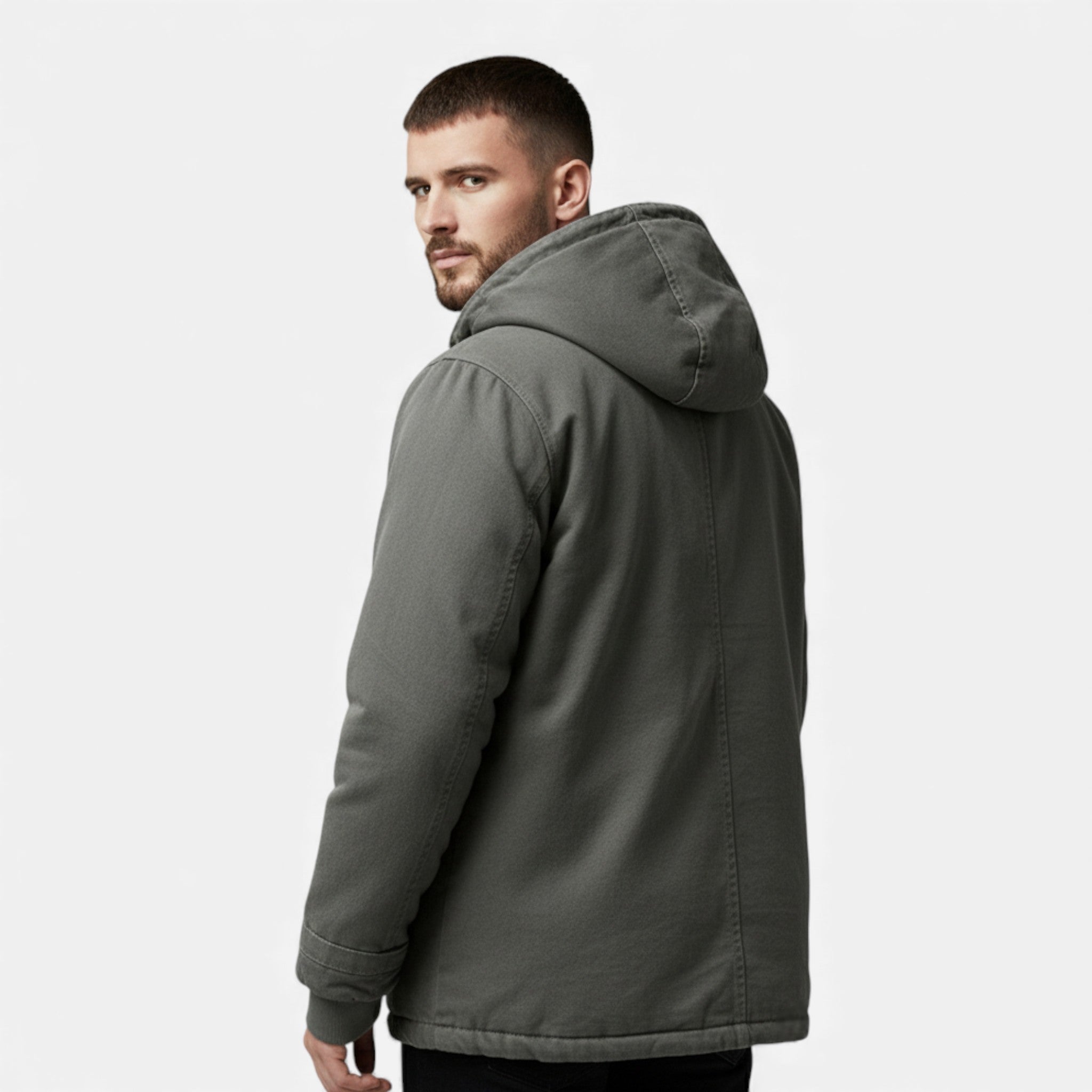 Volarno | Men’s Lamb Fleece Hooded Winter Coat