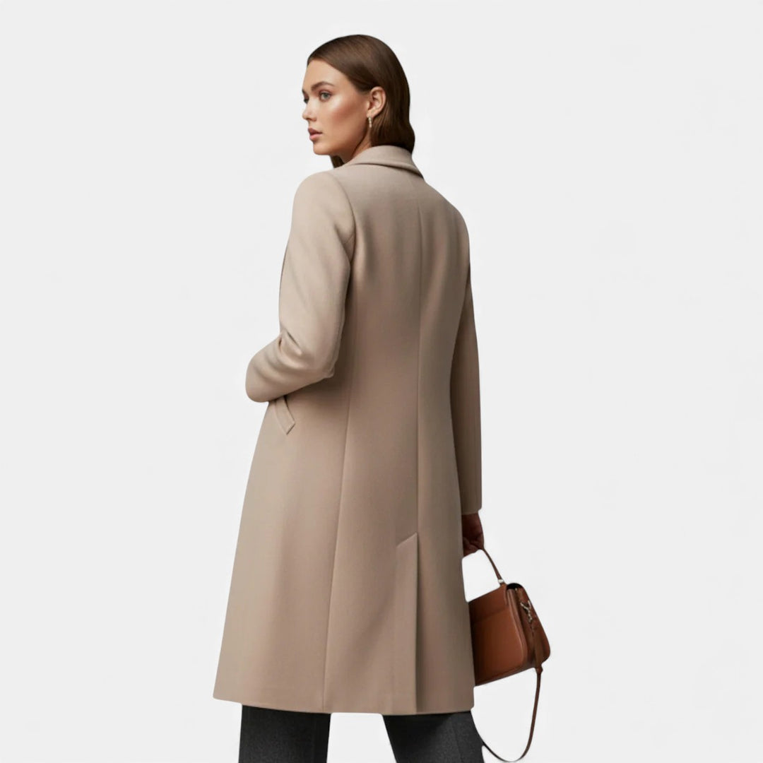 Volarno | Women’s Winter Overcoat – Lapel Collar Elegance