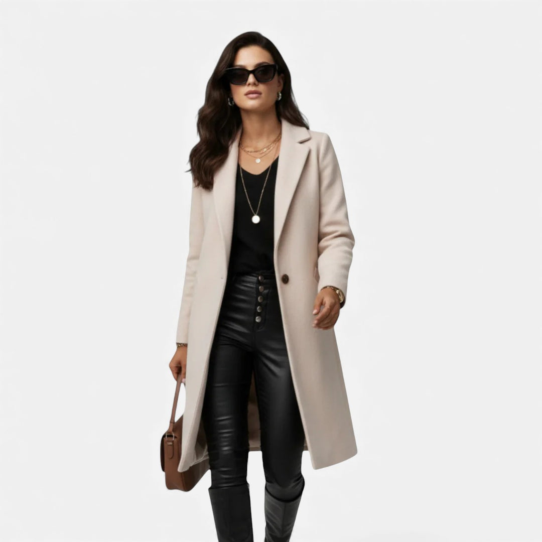 Volarno | Women’s Winter Overcoat – Lapel Collar Elegance