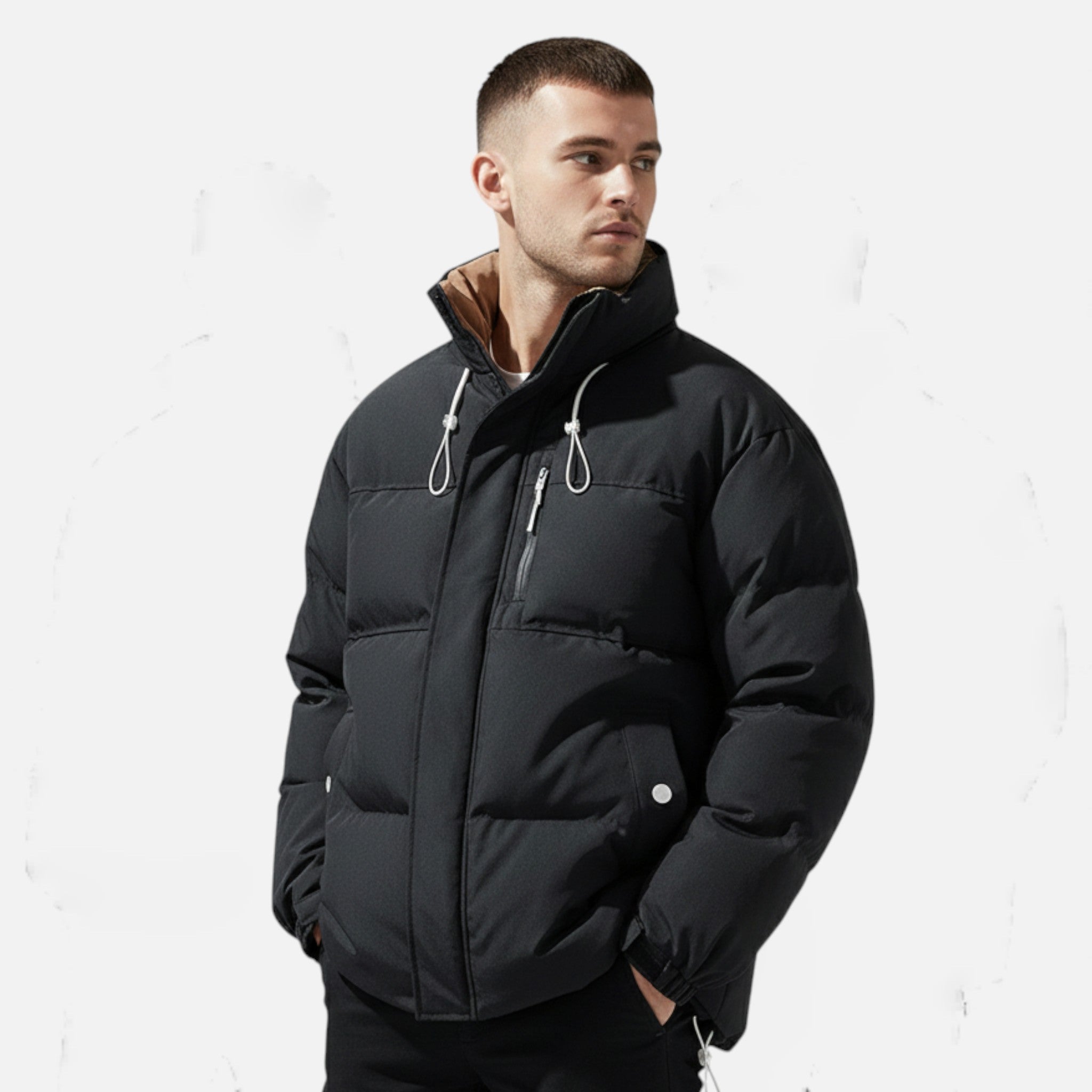 Volarno | Men’s Oversized Windproof Jacket with Stand Collar