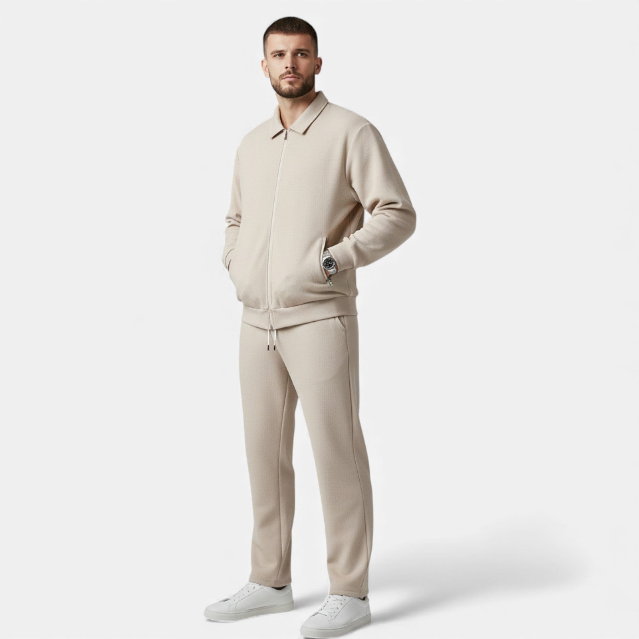 Volarno | Men’s 2-Piece Waffle Knit Casual Outfit