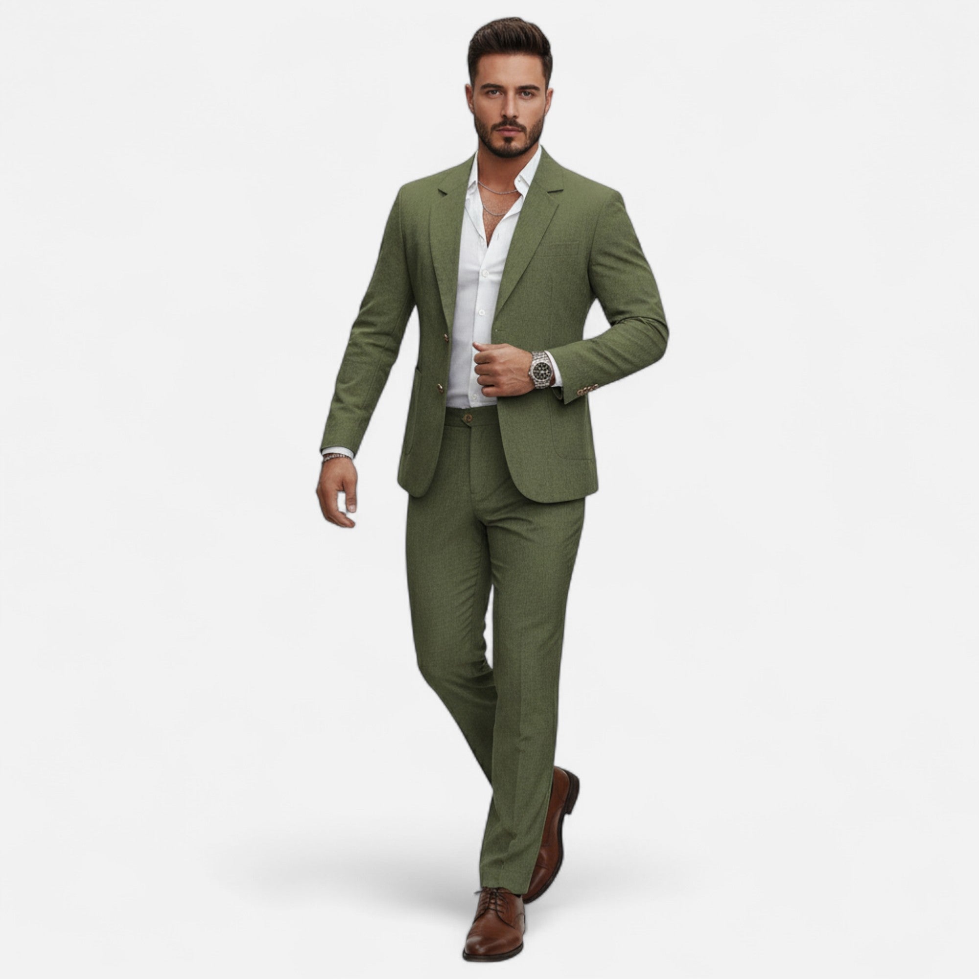 Volarno | Men’s Single-Breasted Blazer & Trousers in Twill Heritage