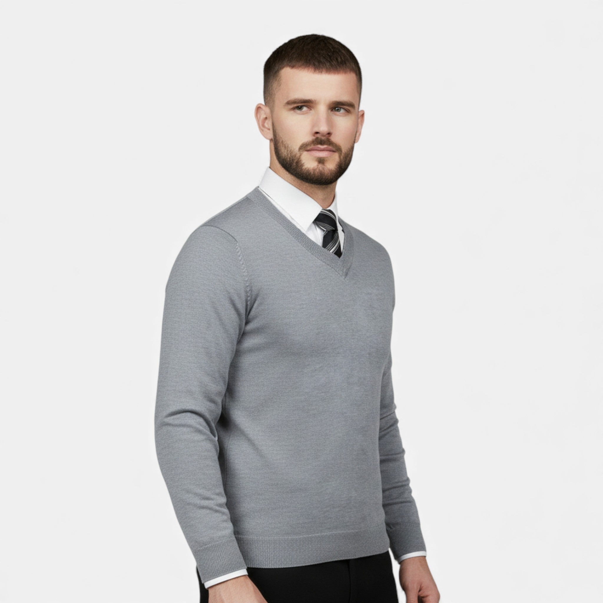 Volarno | Men’s V-Neck Knit Sweater for Autumn/Winter