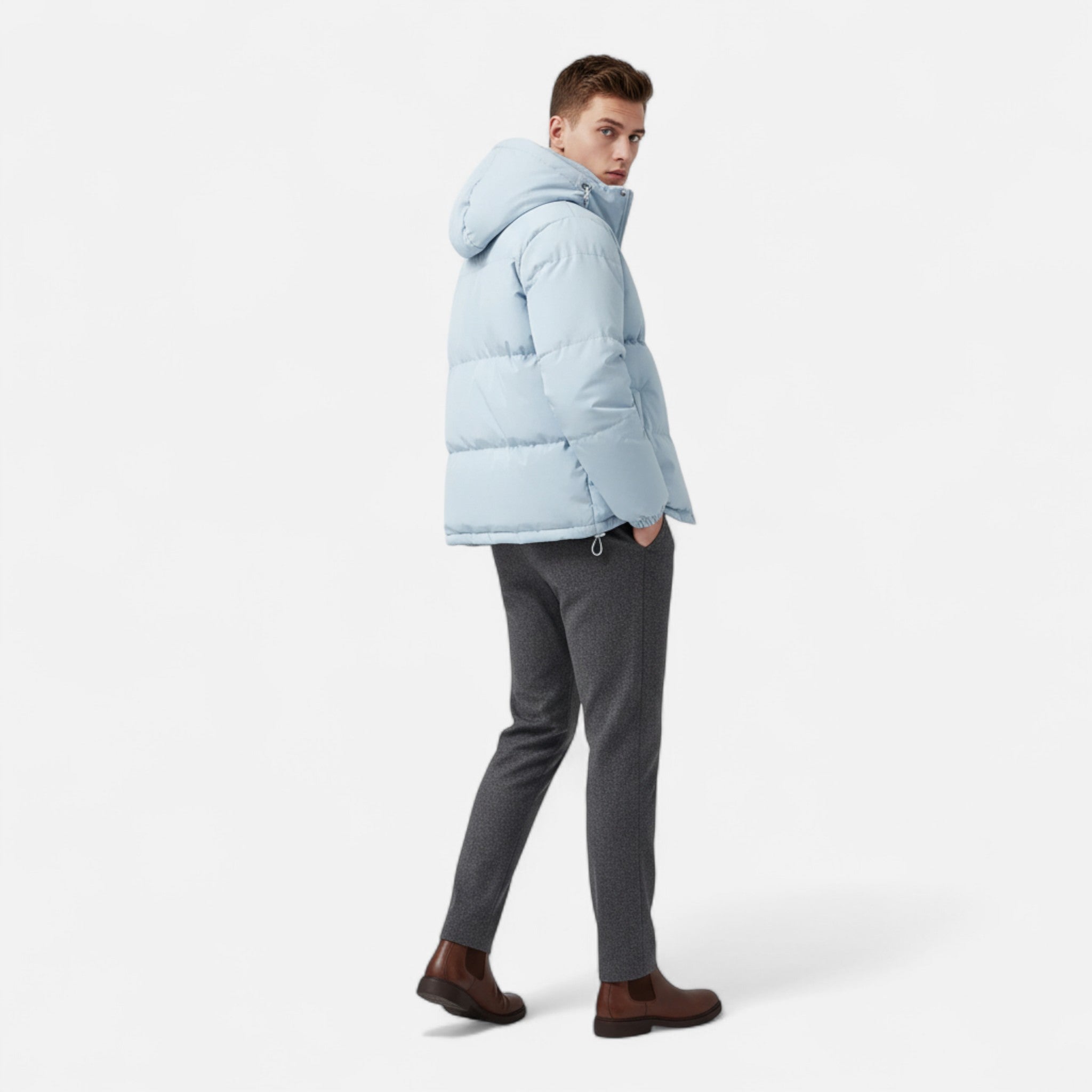 Volarno | Men’s Puffer Jacket – Hooded Cotton Winter Elegance