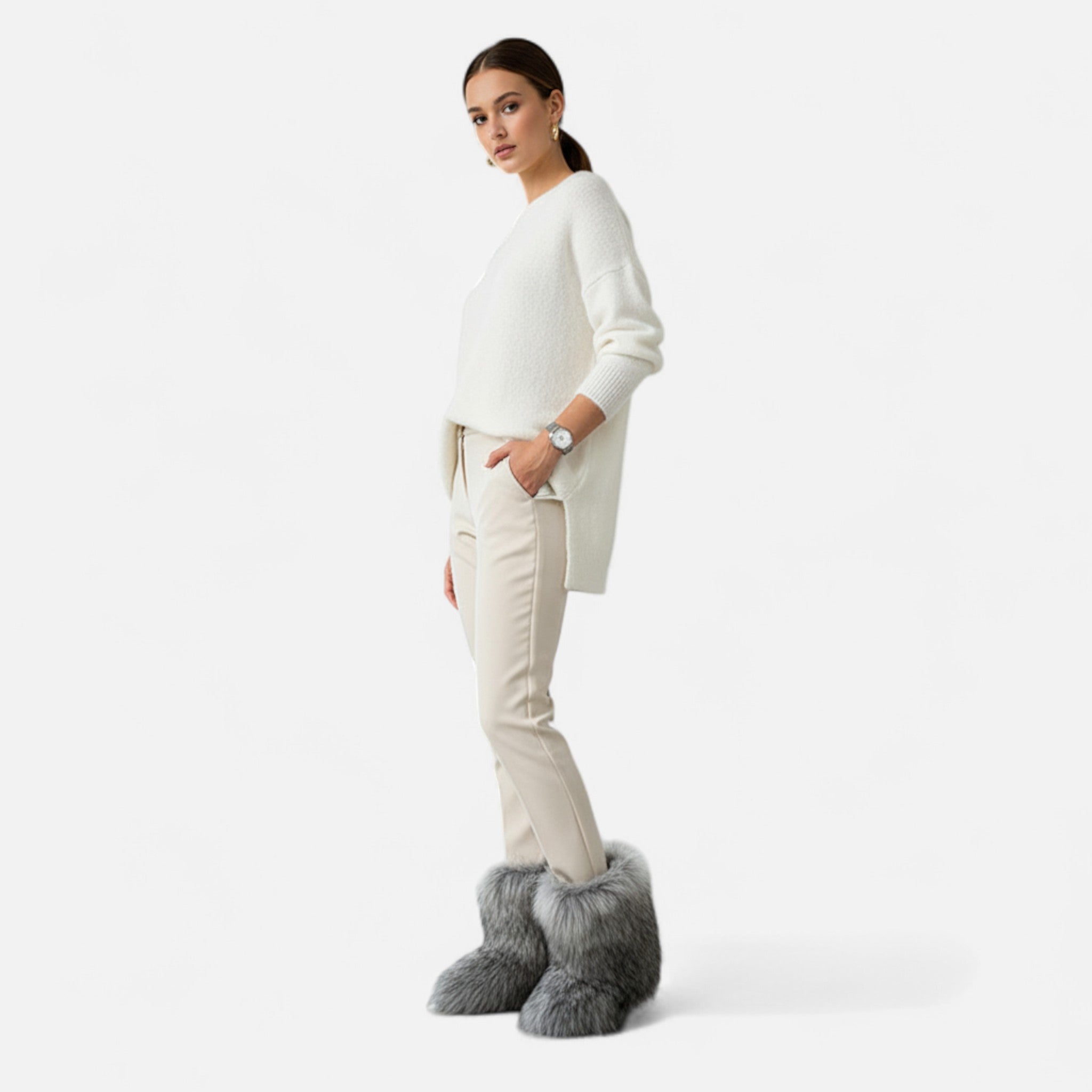 Volarno | Women’s Faux Fur Boots – Winter Luxe Comfort