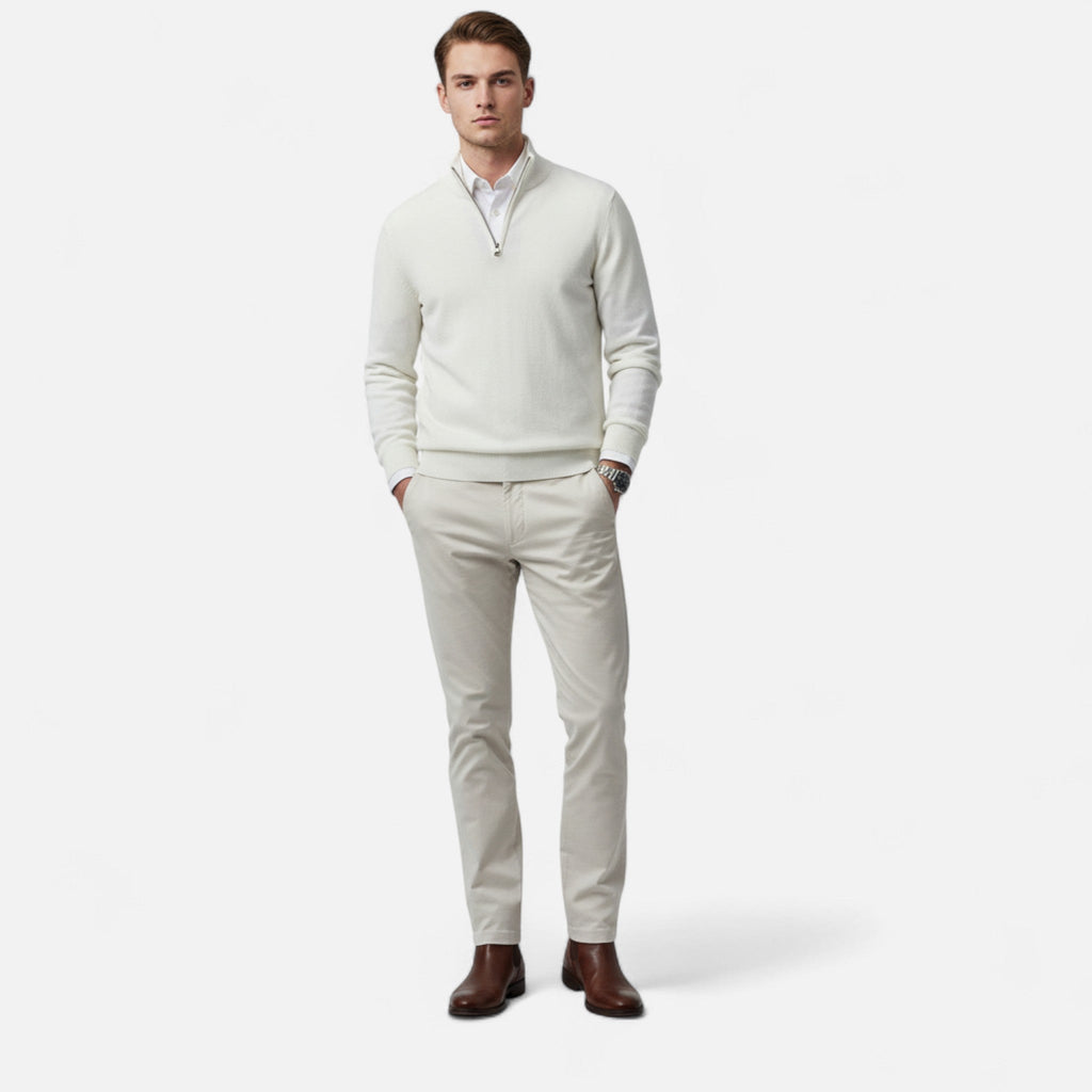 Volarno | Men’s Sweater – Slim-Fit Quarter-Zip Elegance