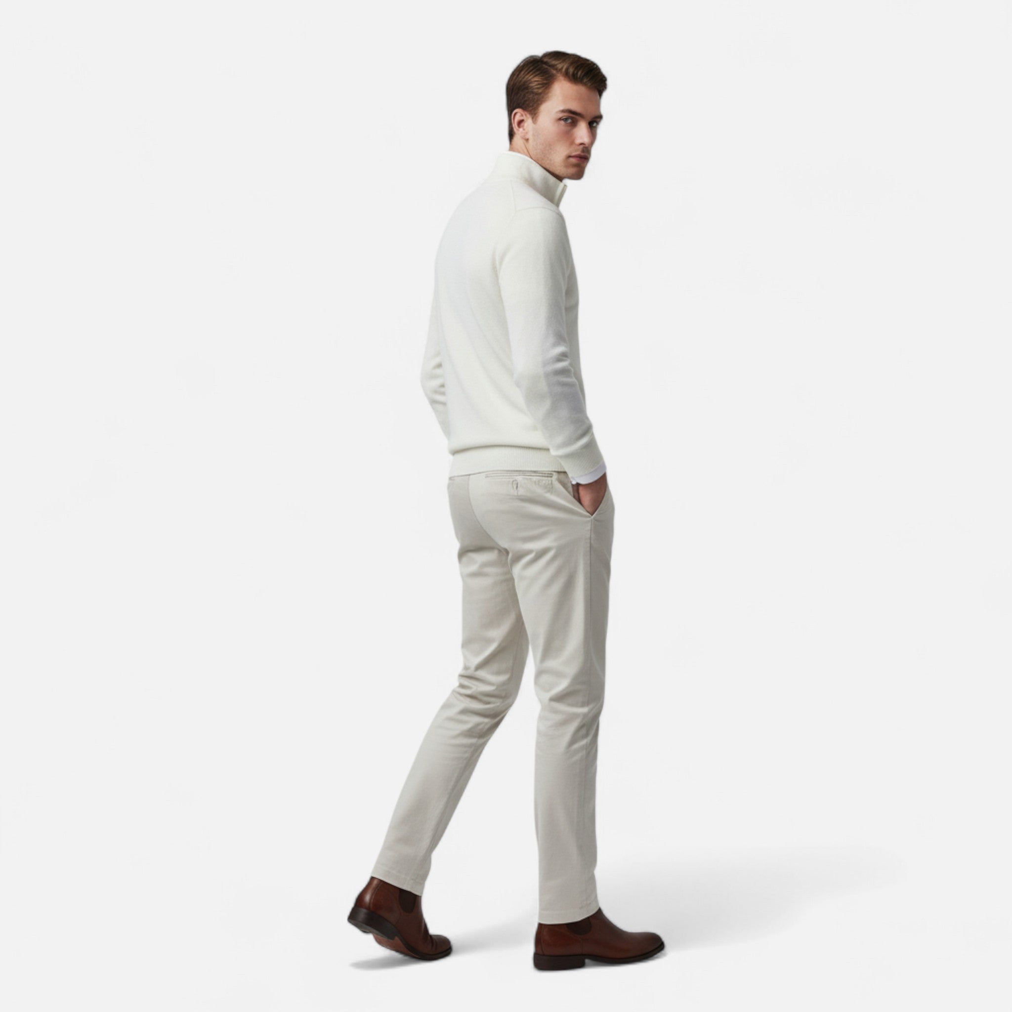 Volarno | Men’s Sweater – Slim-Fit Quarter-Zip Elegance