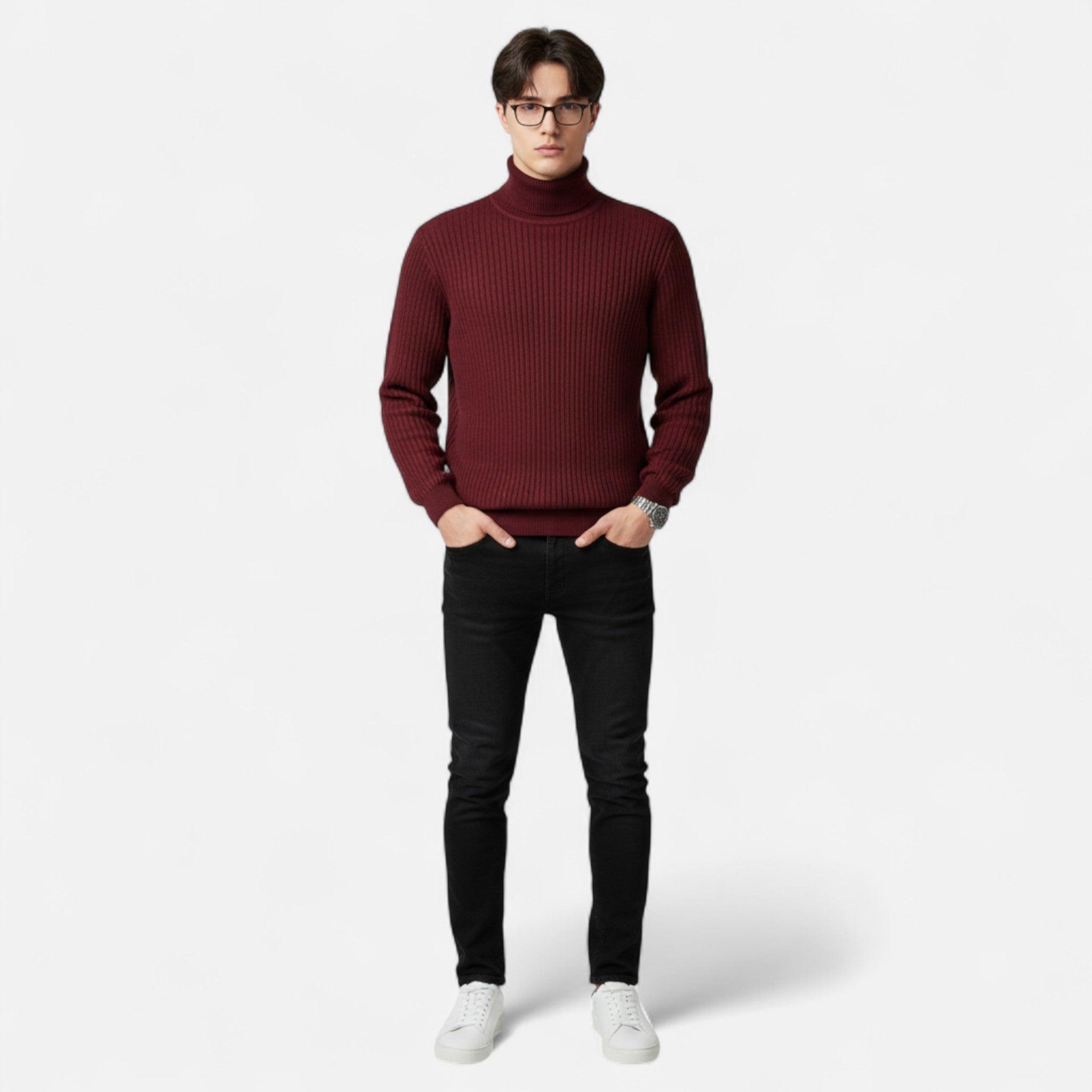 Volarno | Men’s Knitted Wool Turtleneck Sweater