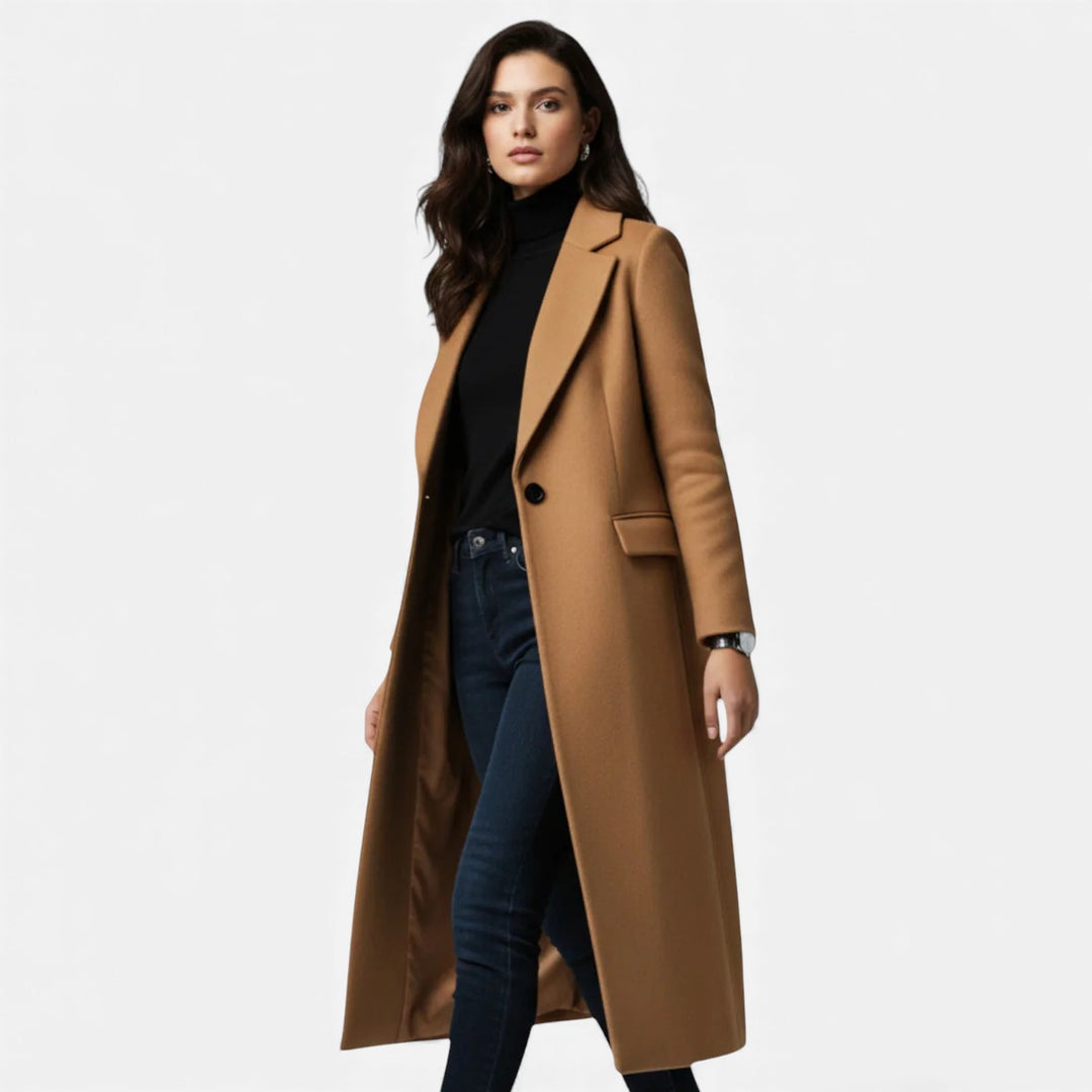Volarno | Women’s Winter Overcoat – Lapel Collar Elegance